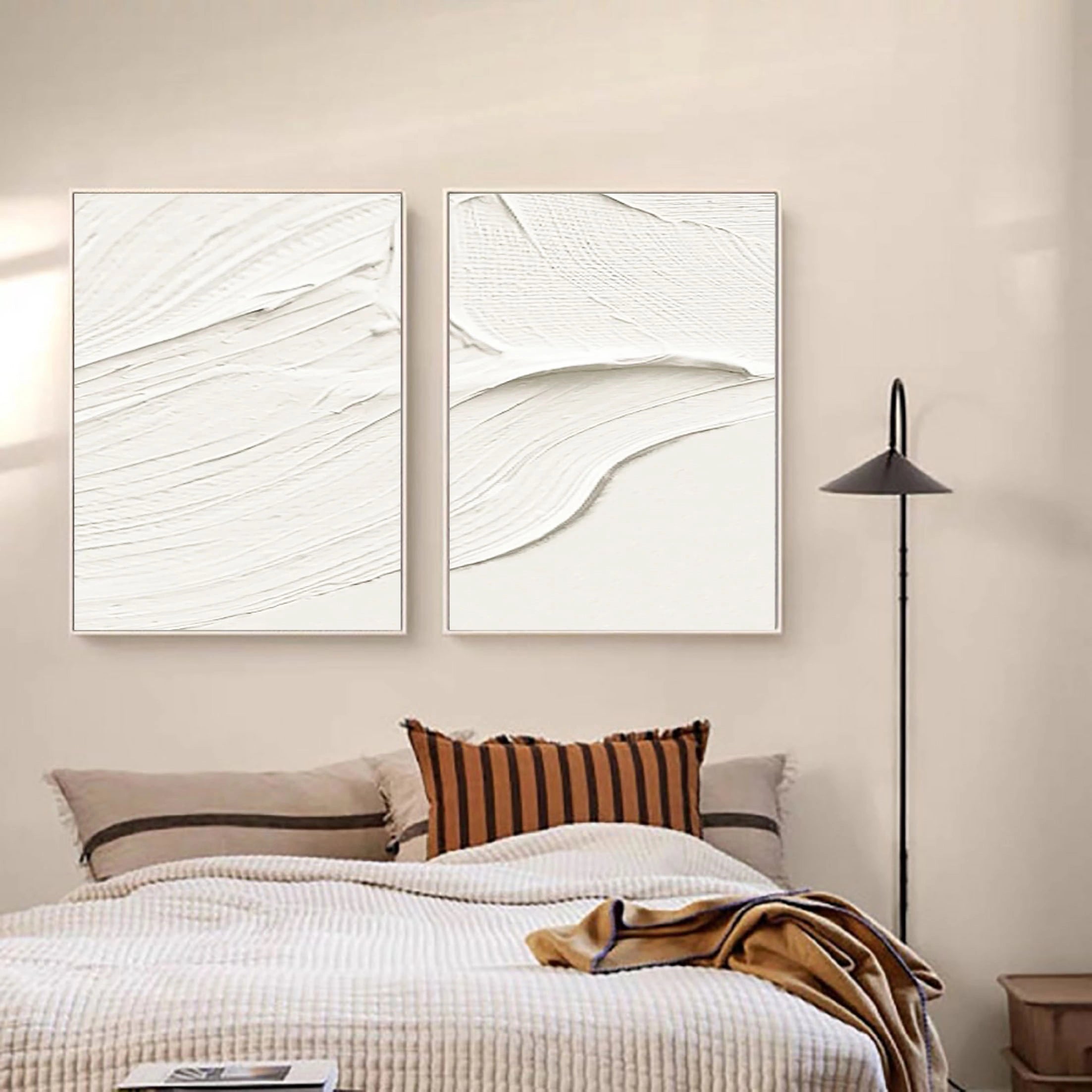 Plaster Art Minimalist Textured Paintings Set of 2 #MM053