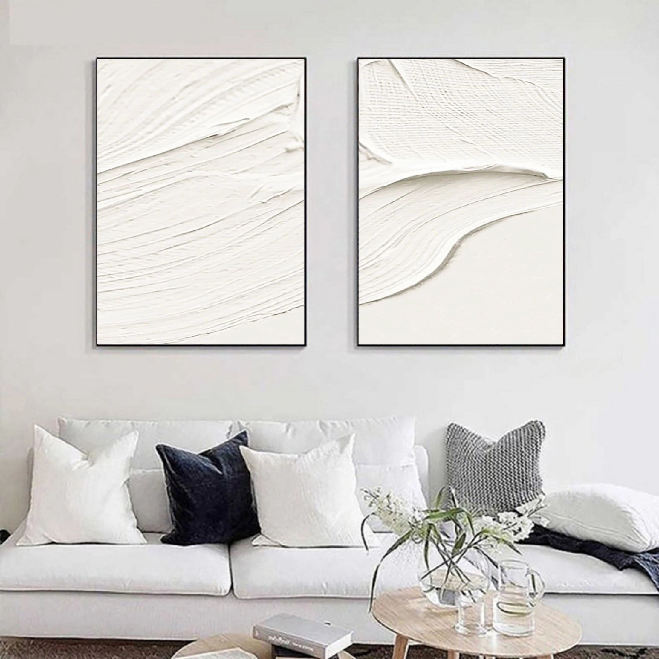 Plaster Art Minimalist Textured Paintings Set of 2 #MM053