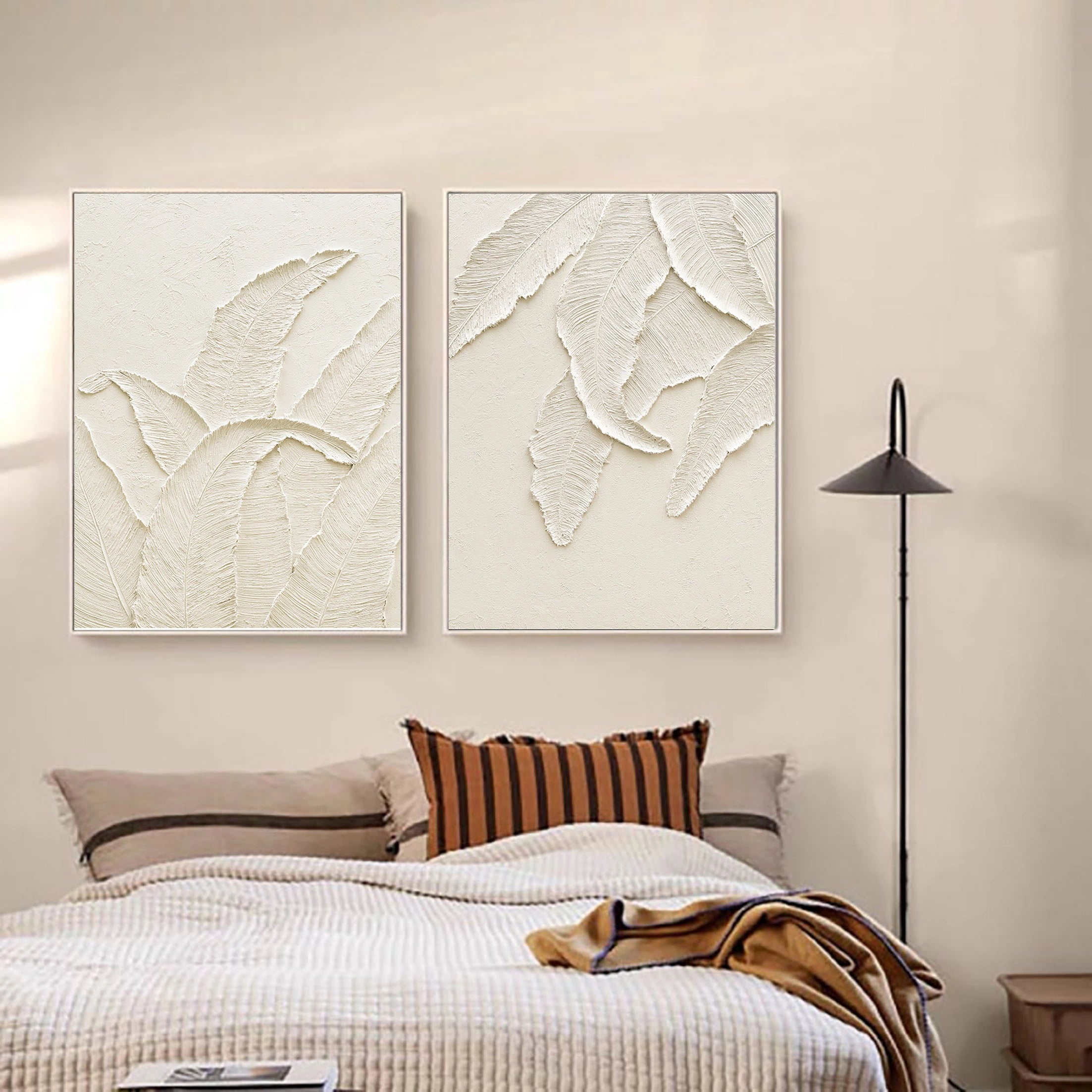 Plaster Art Minimalist Textured Paintings Set of 2 #MM059