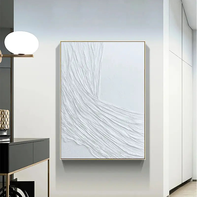 White Minimalist Textured Painting Canvas #MM020