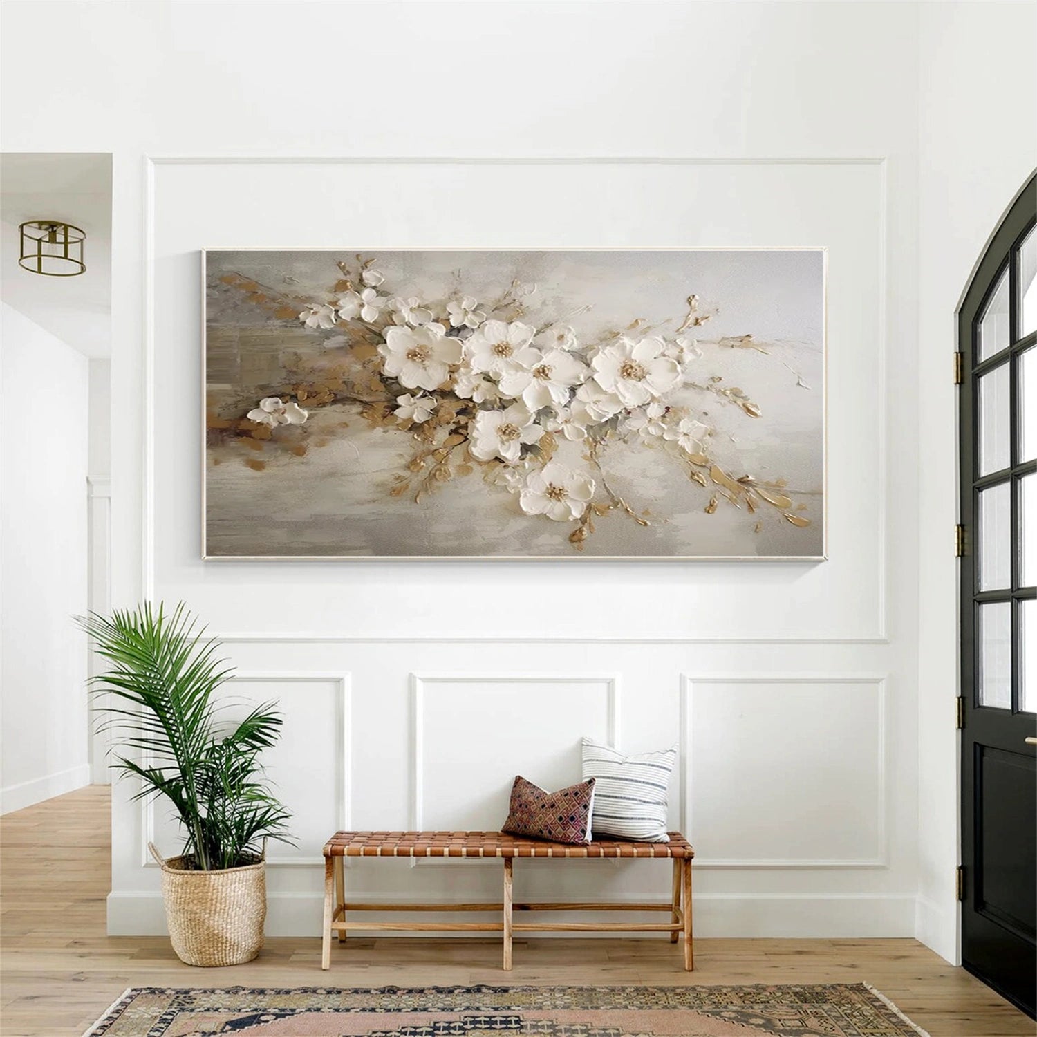 #CL-Frameless(Stretched Only)  Flower And Tree Painting #FT 179