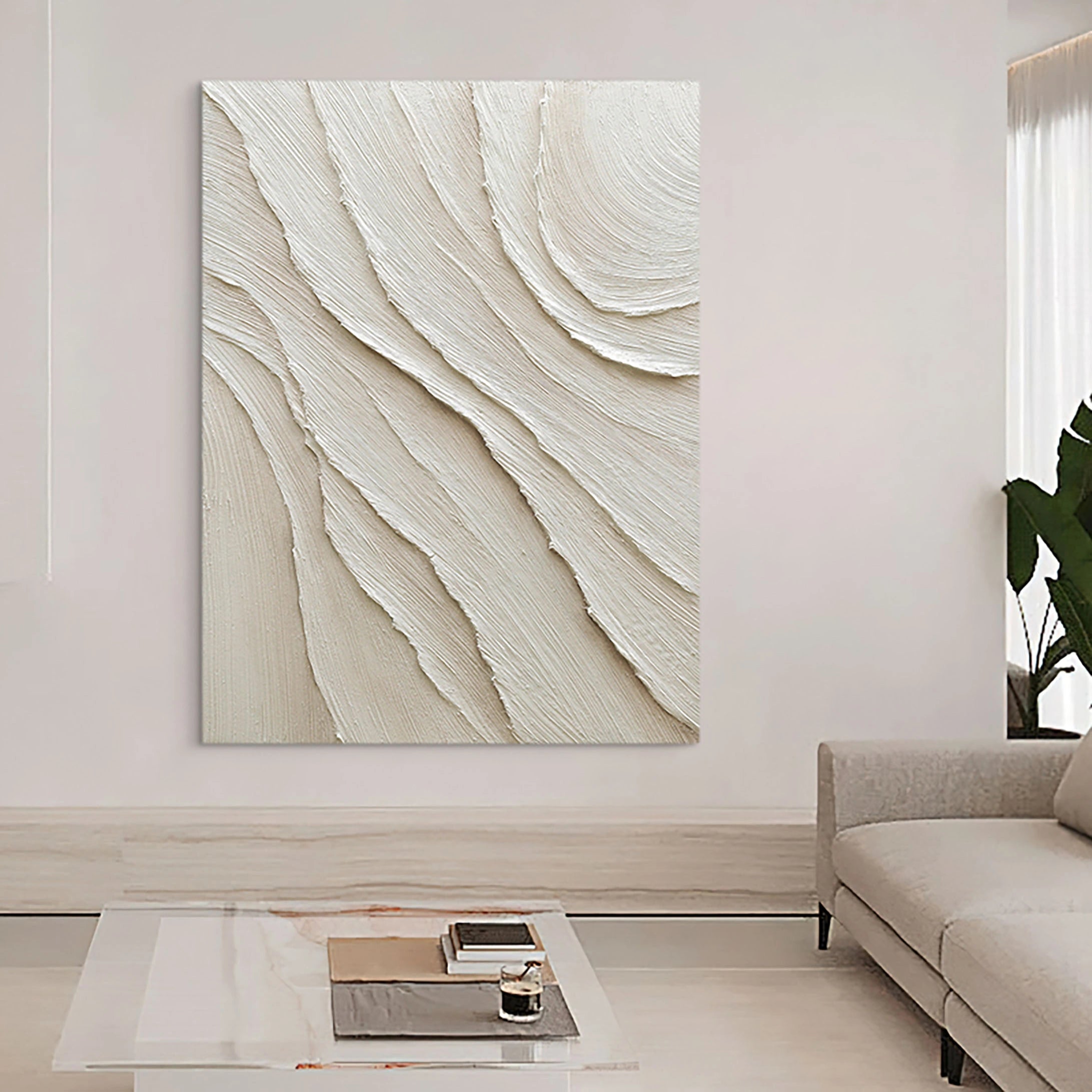 Beige Minimalist Textured Wall Art #MM032