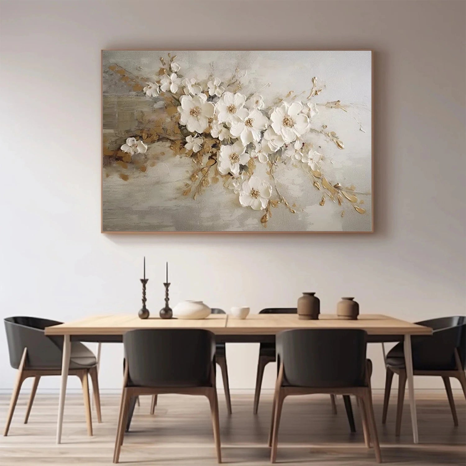 #CL-Frameless(Stretched Only)  Flower And Tree Painting #FT 179