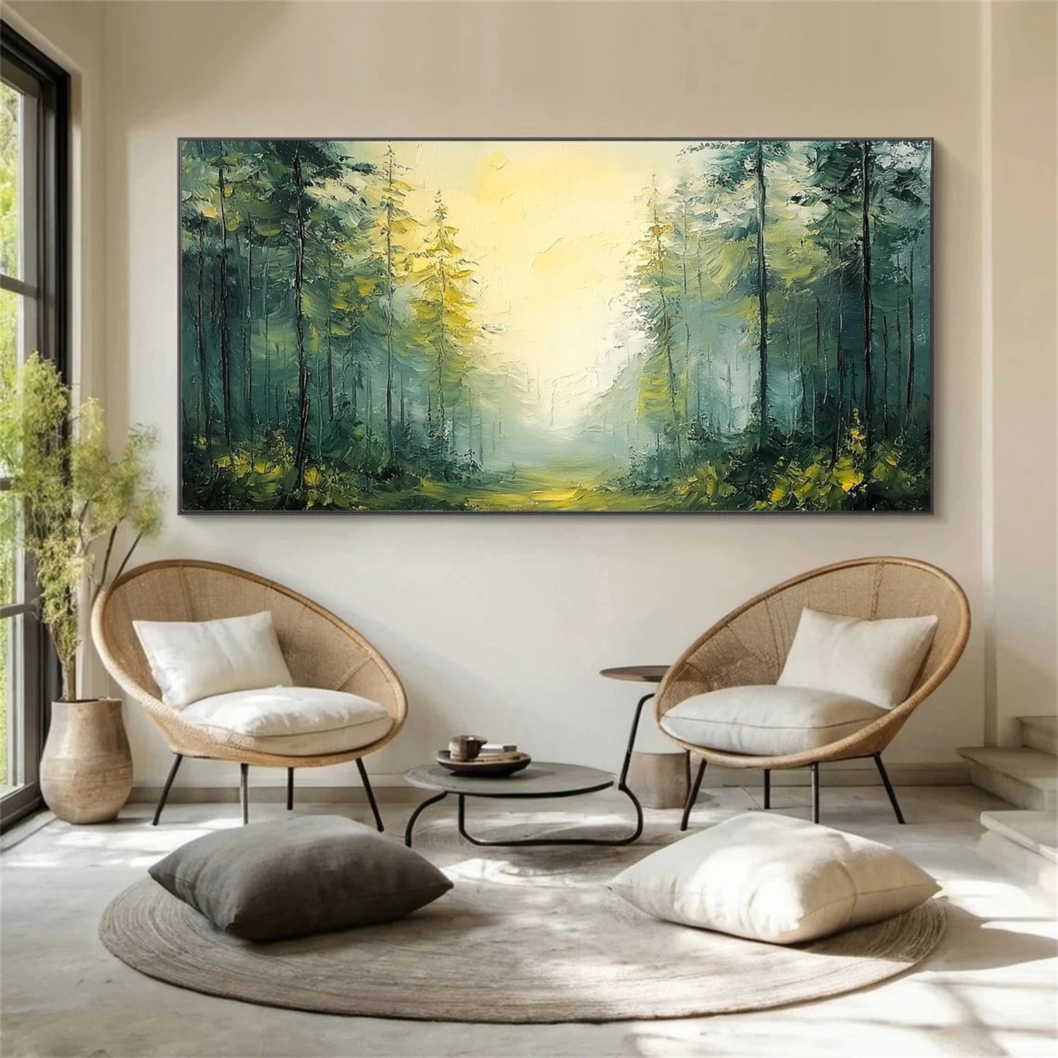 Flower & Tree Abstract Texture Canvas Art #FT 293