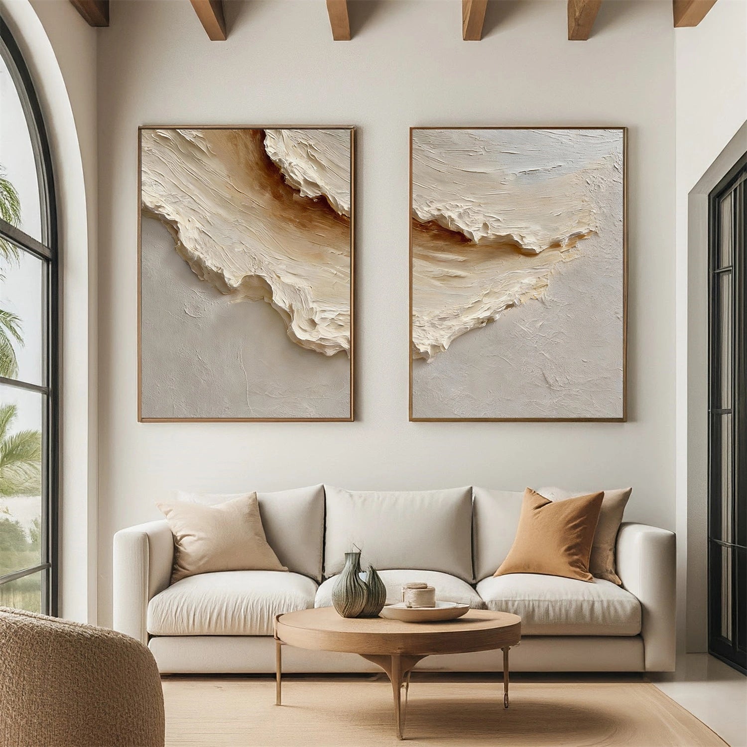 Ocean And Sky Abstract Texture Canvas Art Set of 2 #OS367