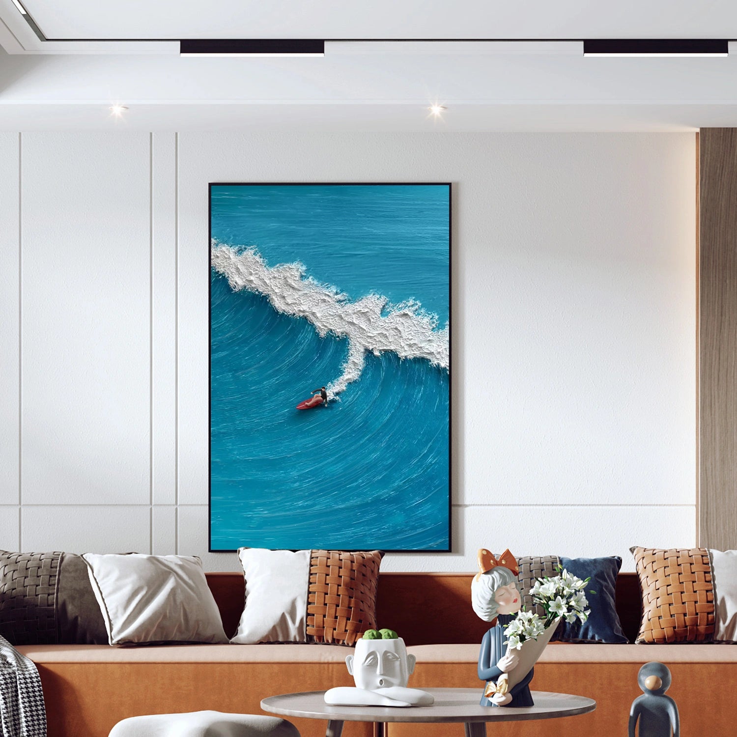 Surfing Sport Texture Canvas Painting #SA023