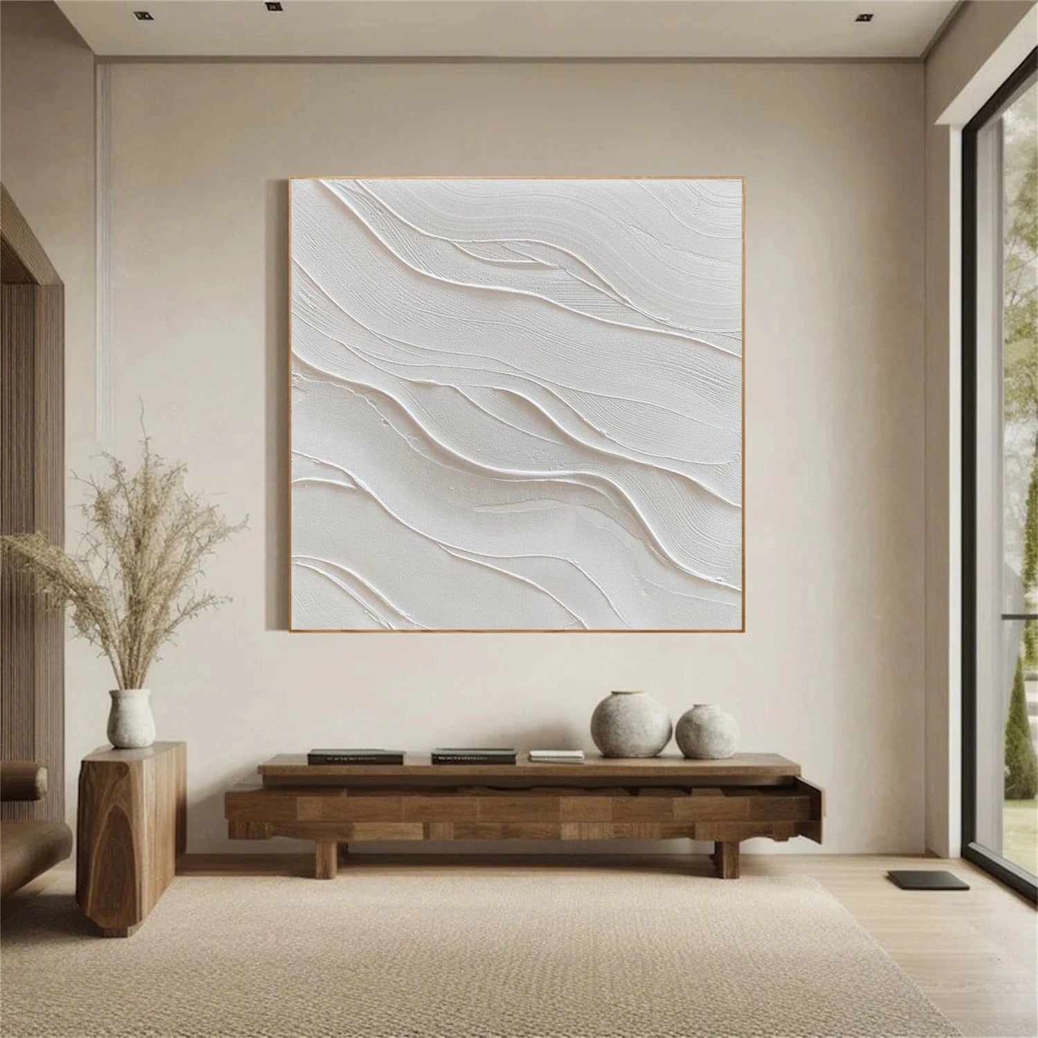 White Minimalist Texture Canvas # MM419