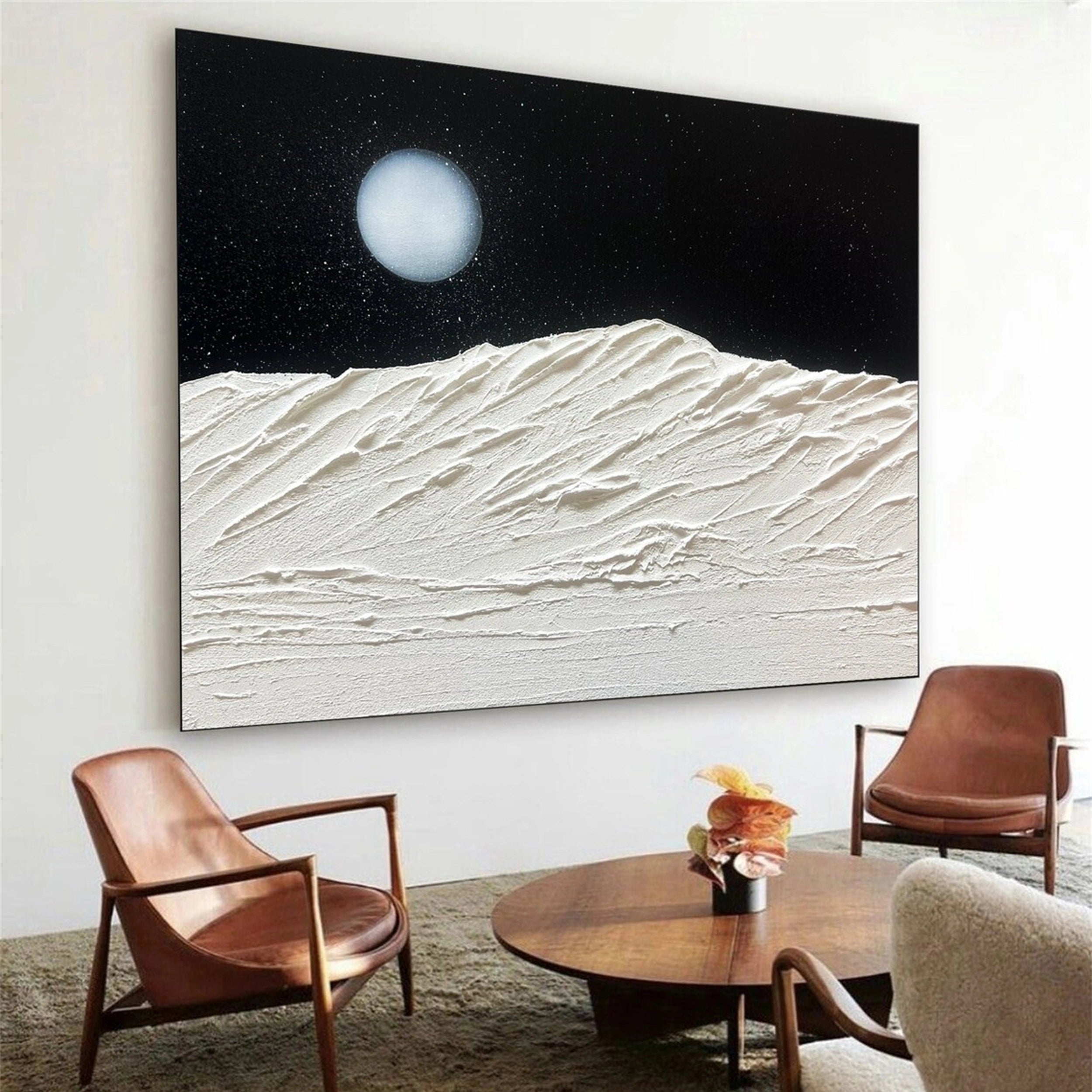 Black White Textured Minimalist Wall Art #MZ060