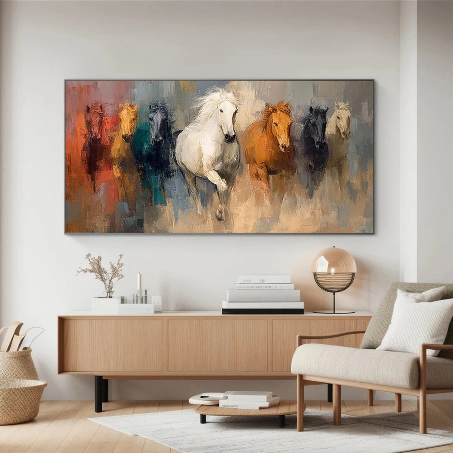 Abstract Horse Animal Canvas Art #AP221