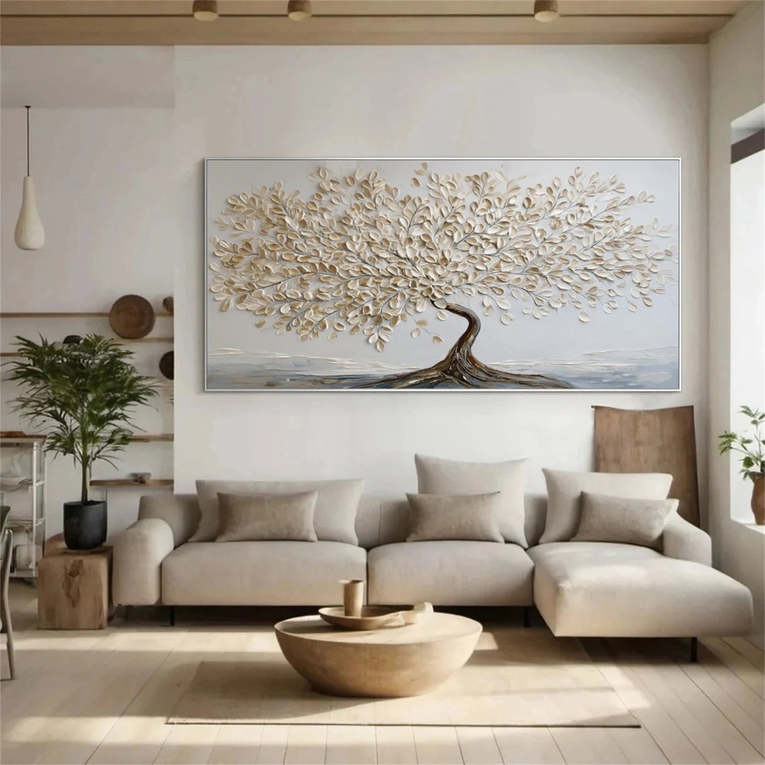 Flower & Tree Abstract Texture Canvas Art #FT 260