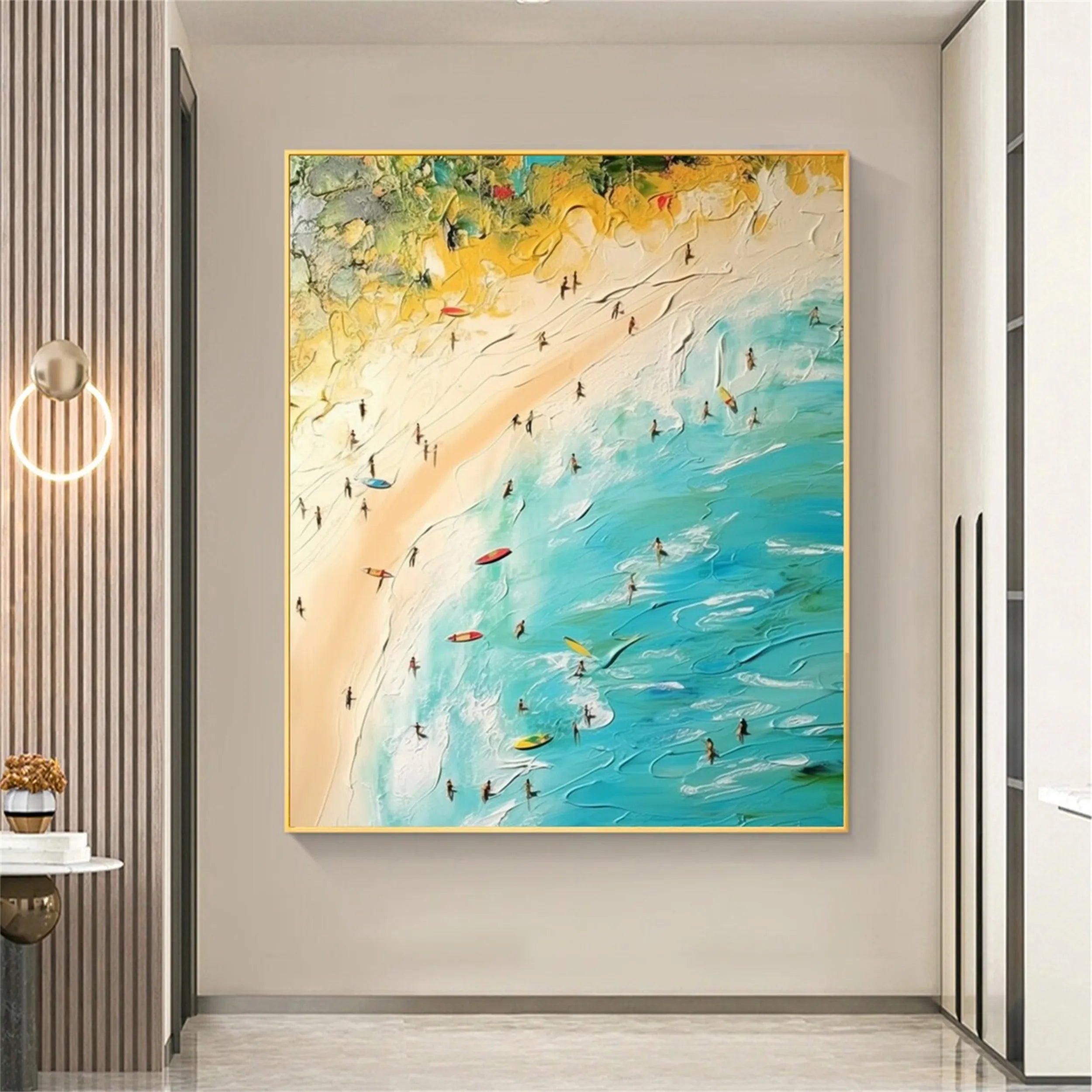 Seascape and Snowy Peak Painting #SP027