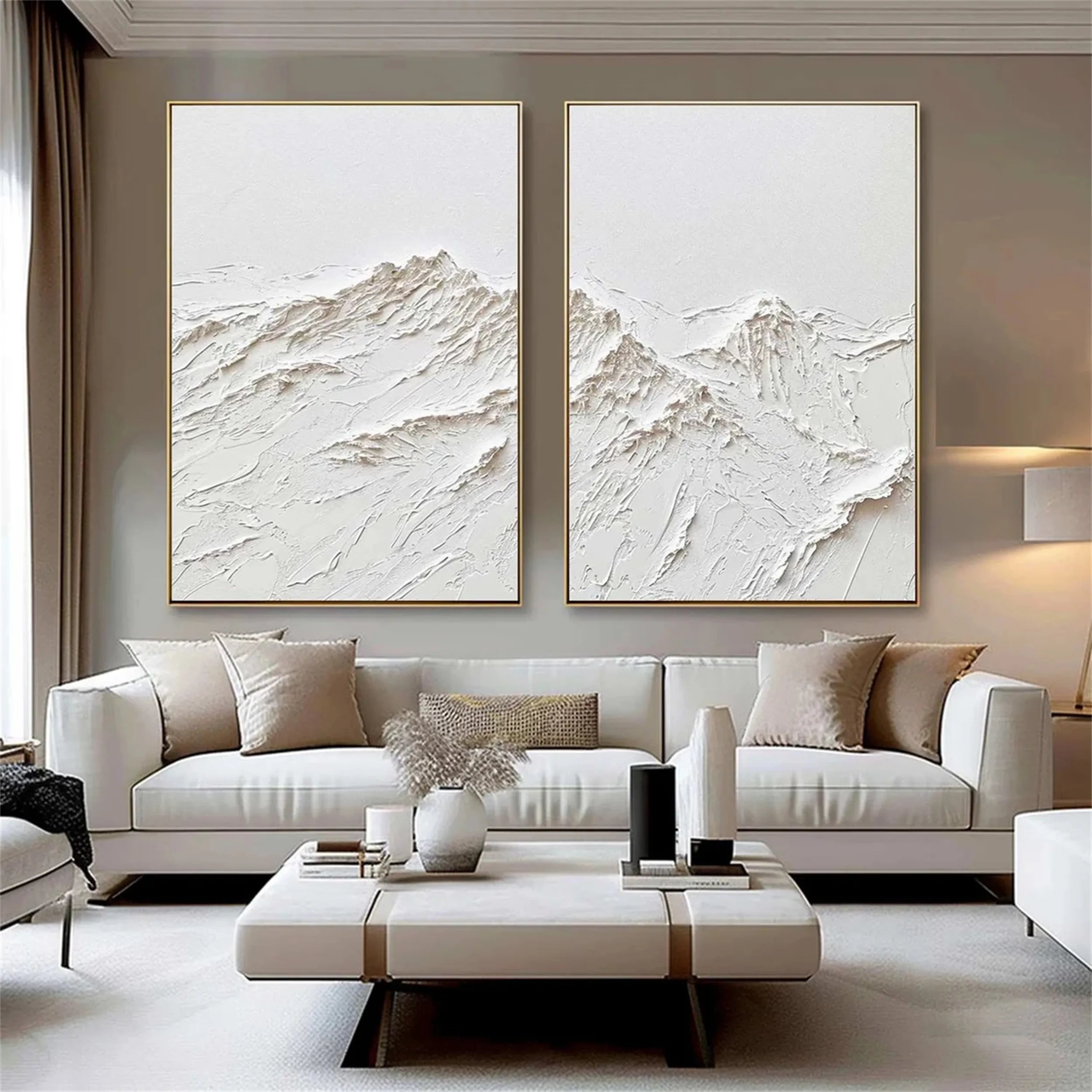 Plaster Art Minimalist Textured Paintings Set of 2 #MM264