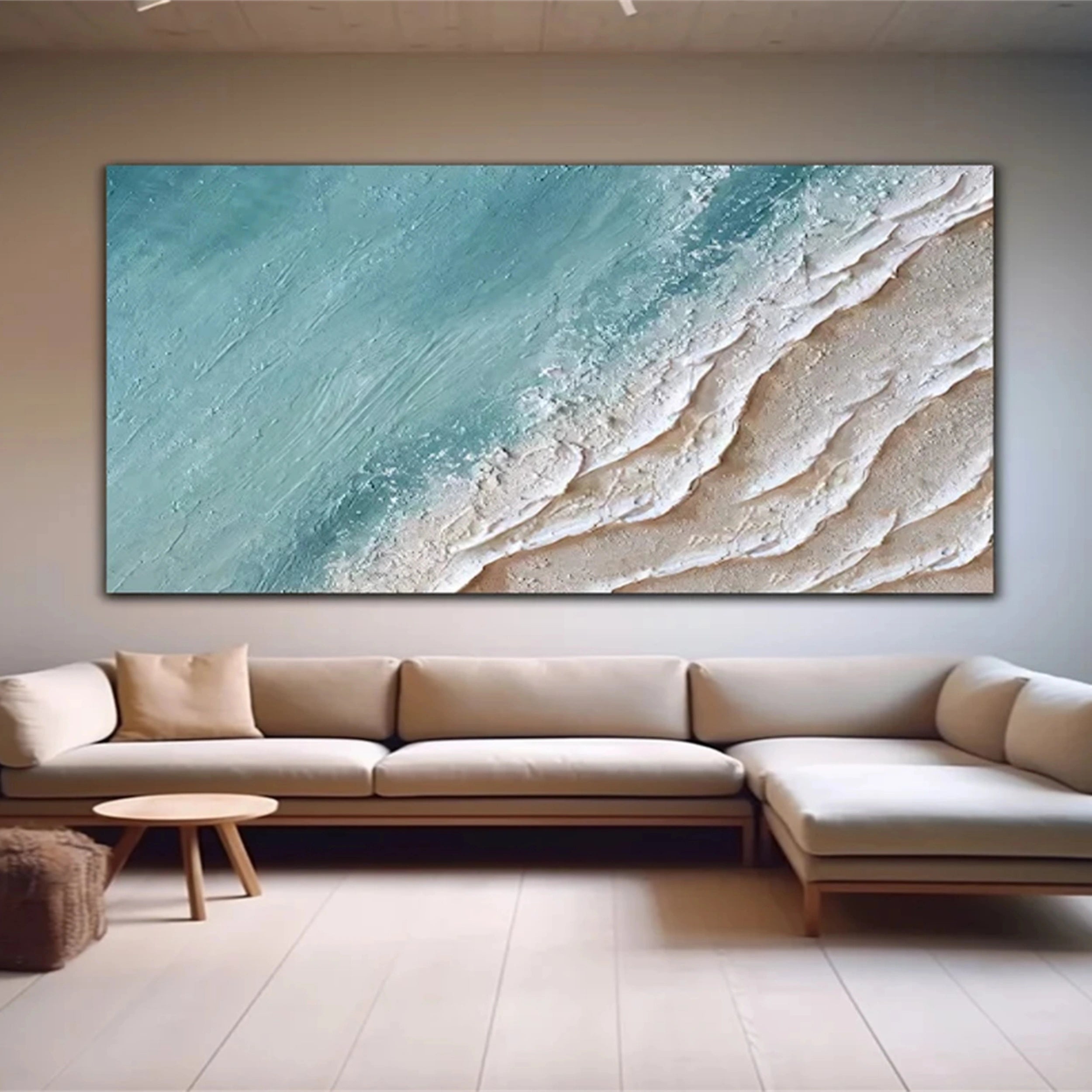 Frameless(Stretched Only)Ocean And Sky Painting #OS 075