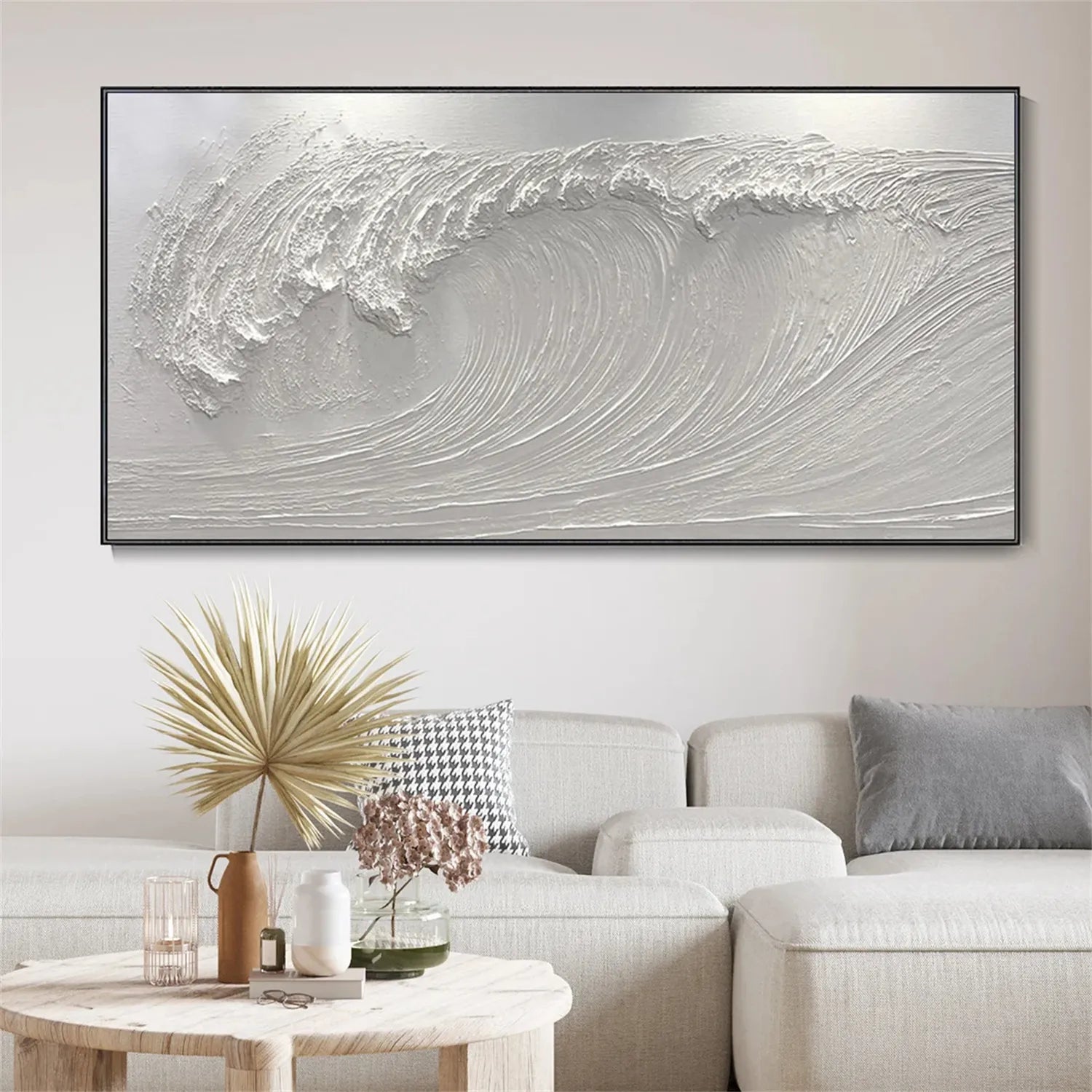 White Minimalist Textured Painting Canvas #MM270