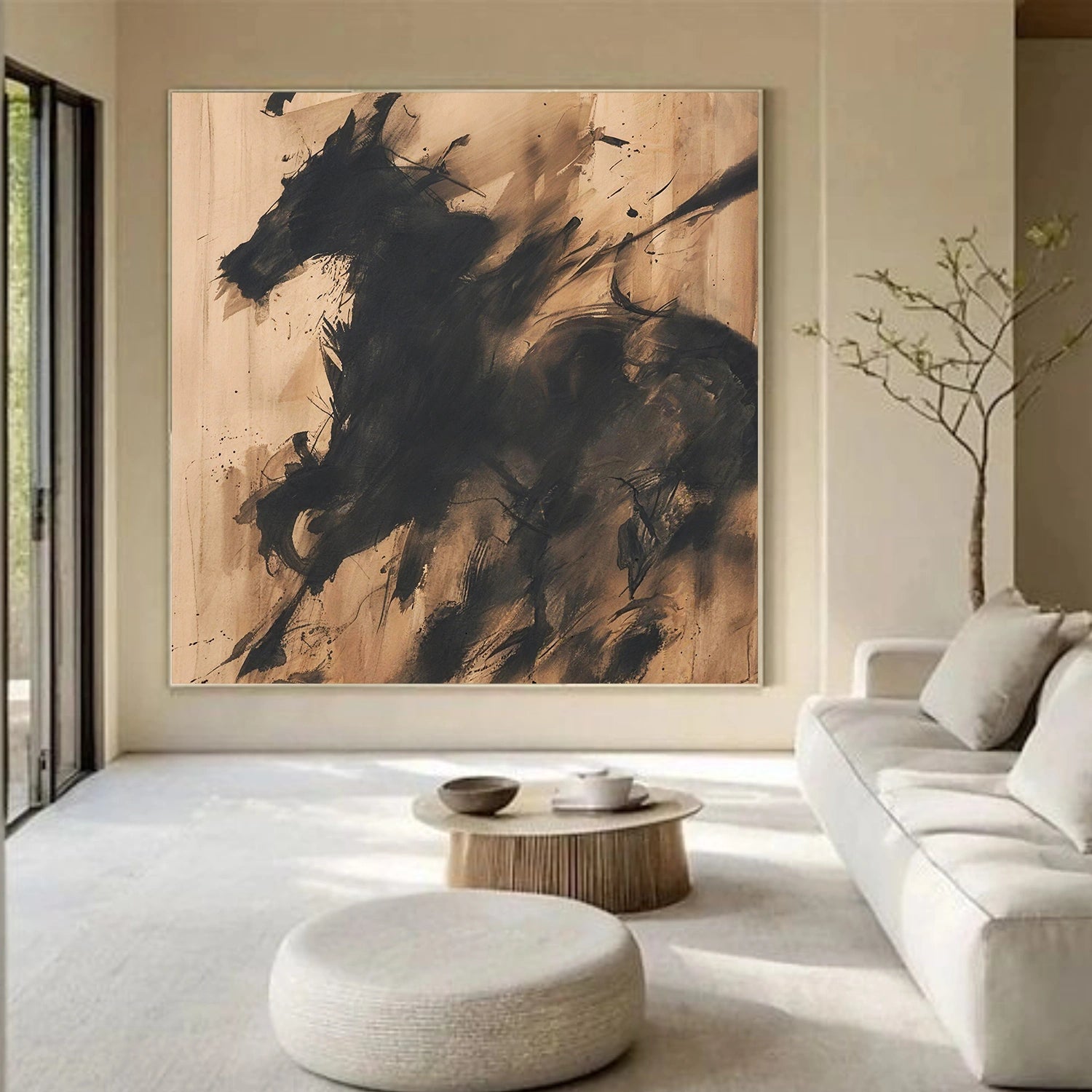 Abstract Animal Horse Canvas Art #AP209