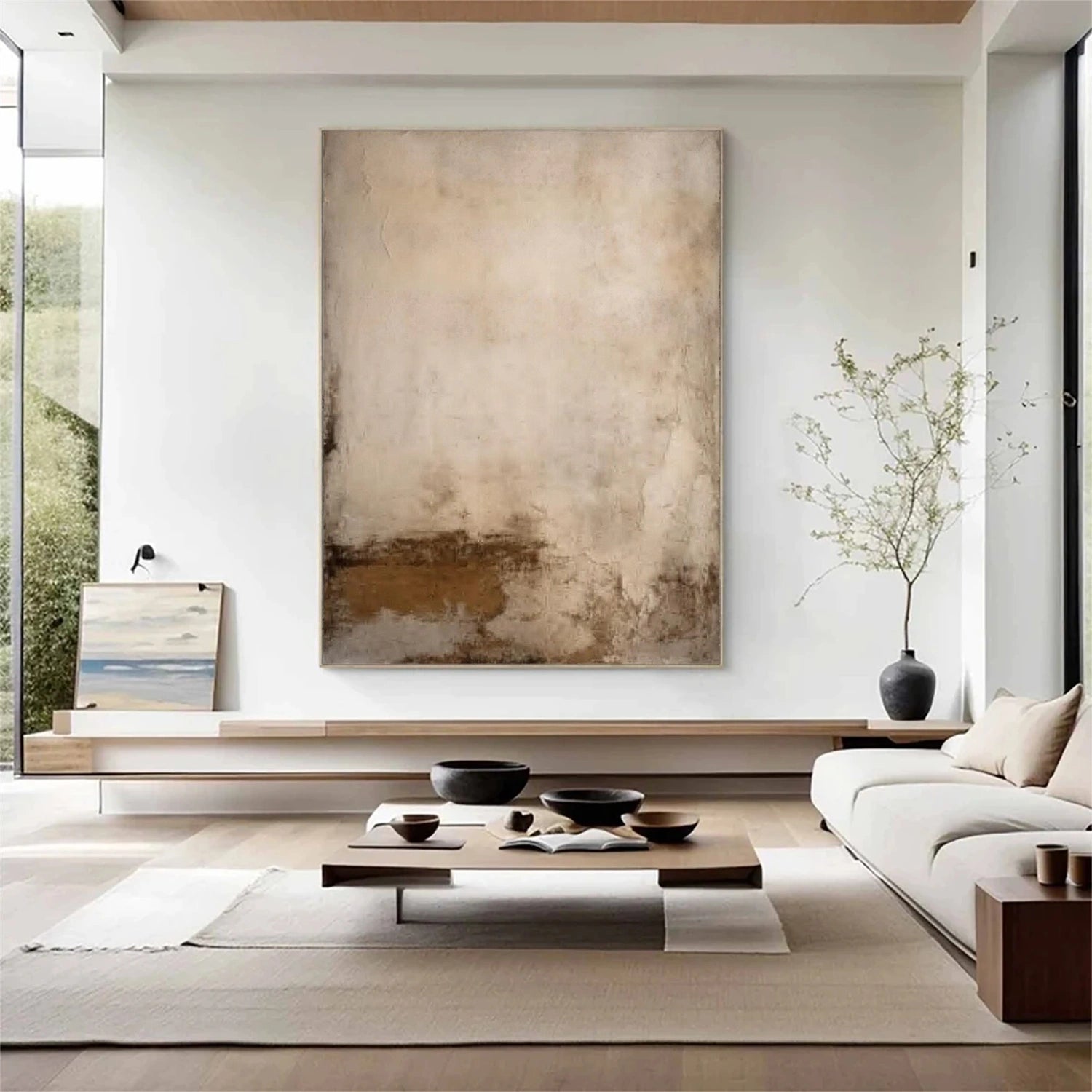 Beige & Brown Abstract Wall Art #BB173
