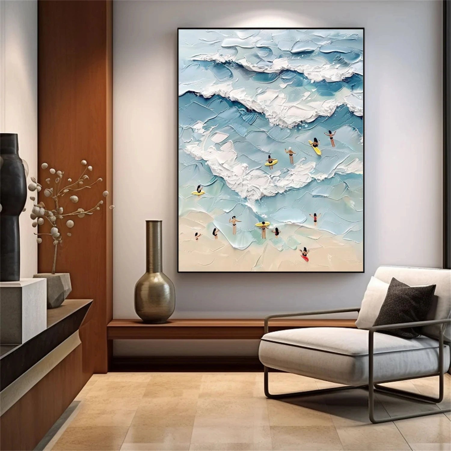 Swimming Sport Art Texture Painting Canvas # SA080