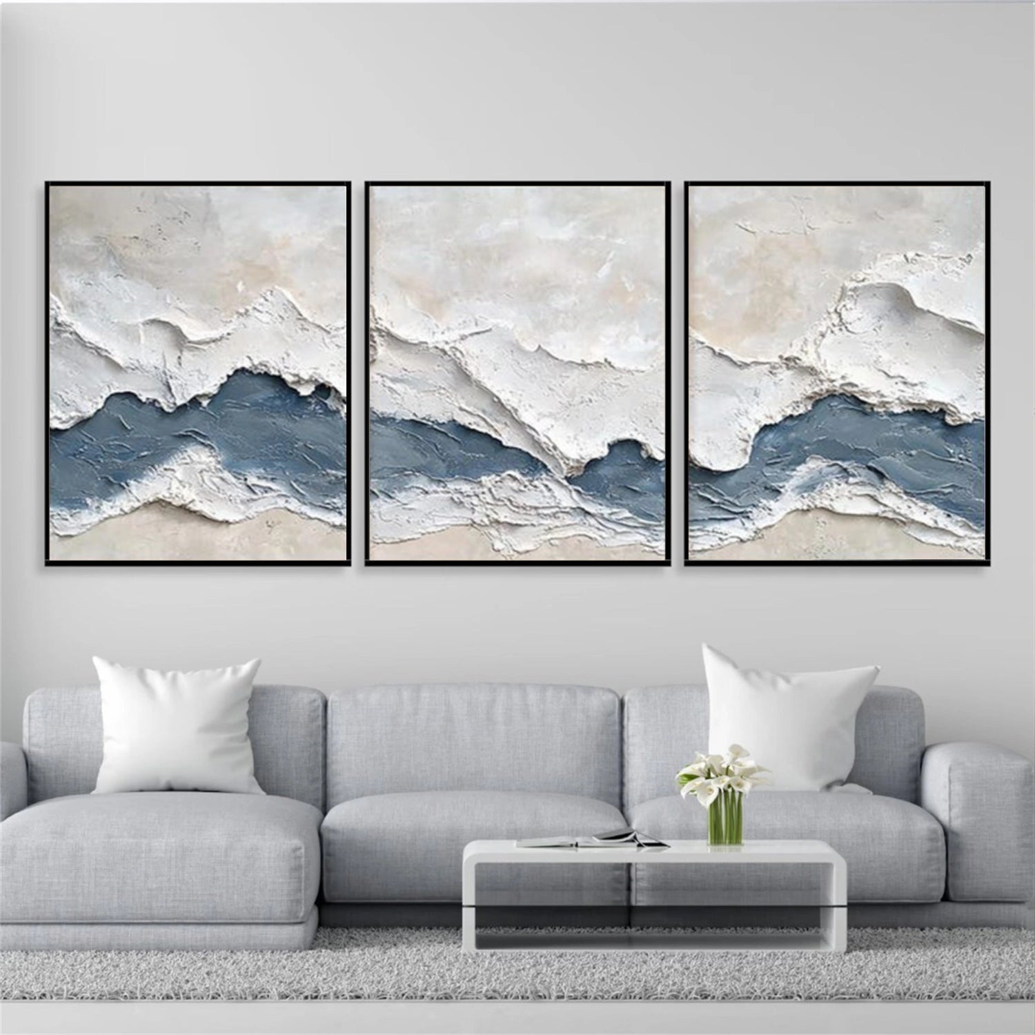 Abstract Texture Wall Art Set of 3 #AB634