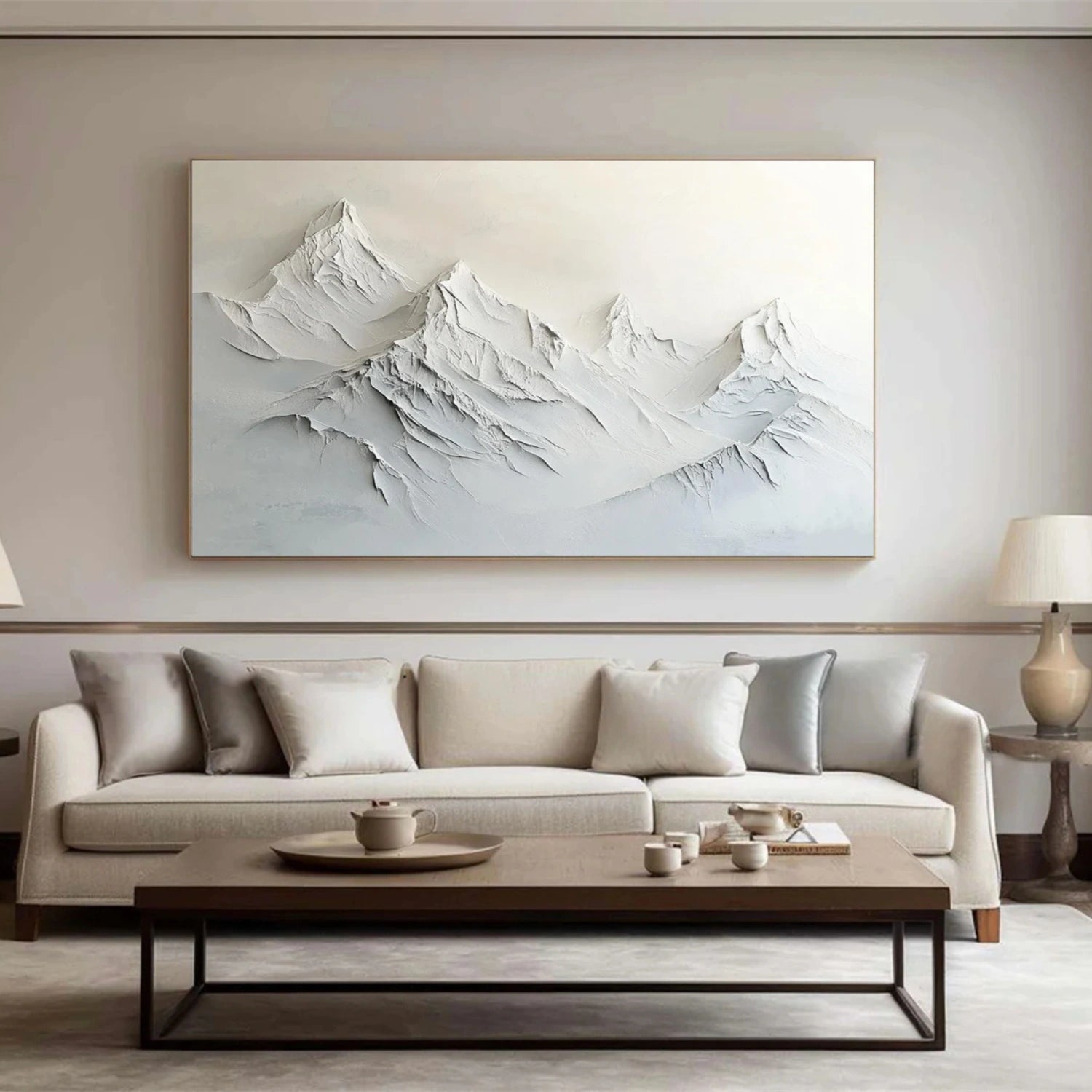 Abstract Mountai Textured Canvas Art #MM325