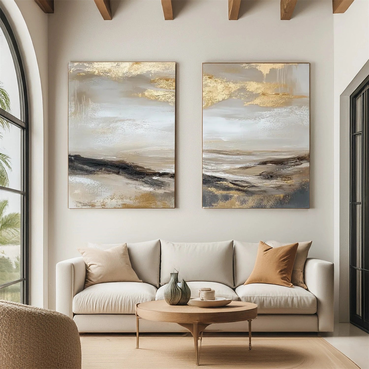 Abstract Textured Wall Art Set of 2 #AB 593