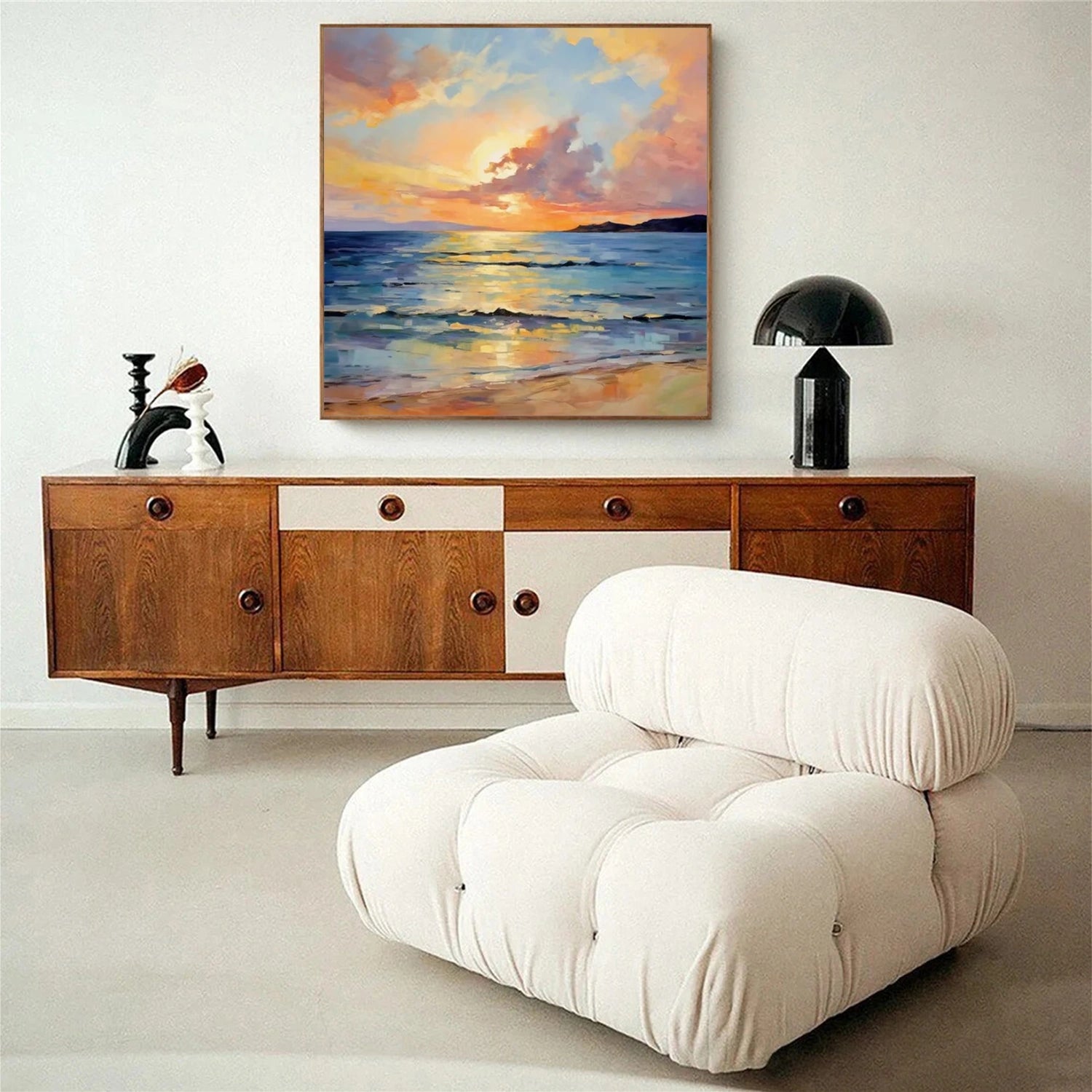 Ocean And Sky Abstract Canvas Art #OS 269
