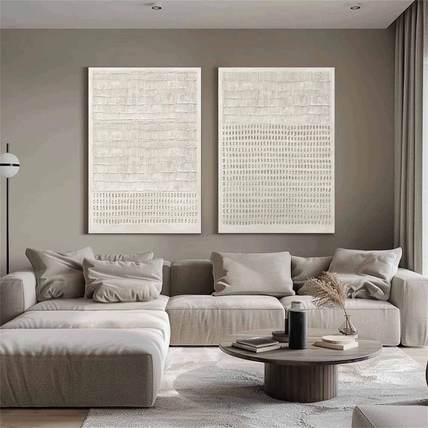Beige & Brown Abstract Texture Set of 2 #BB194