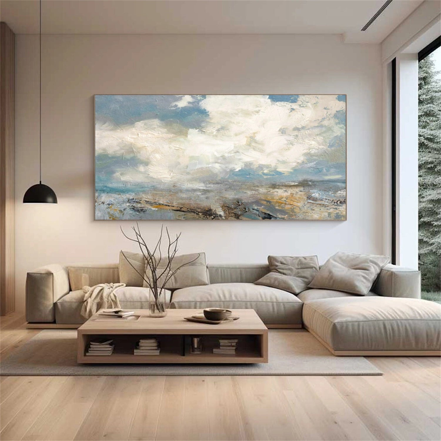 Ocean And Sky Abstract Canvas Art #OS 307