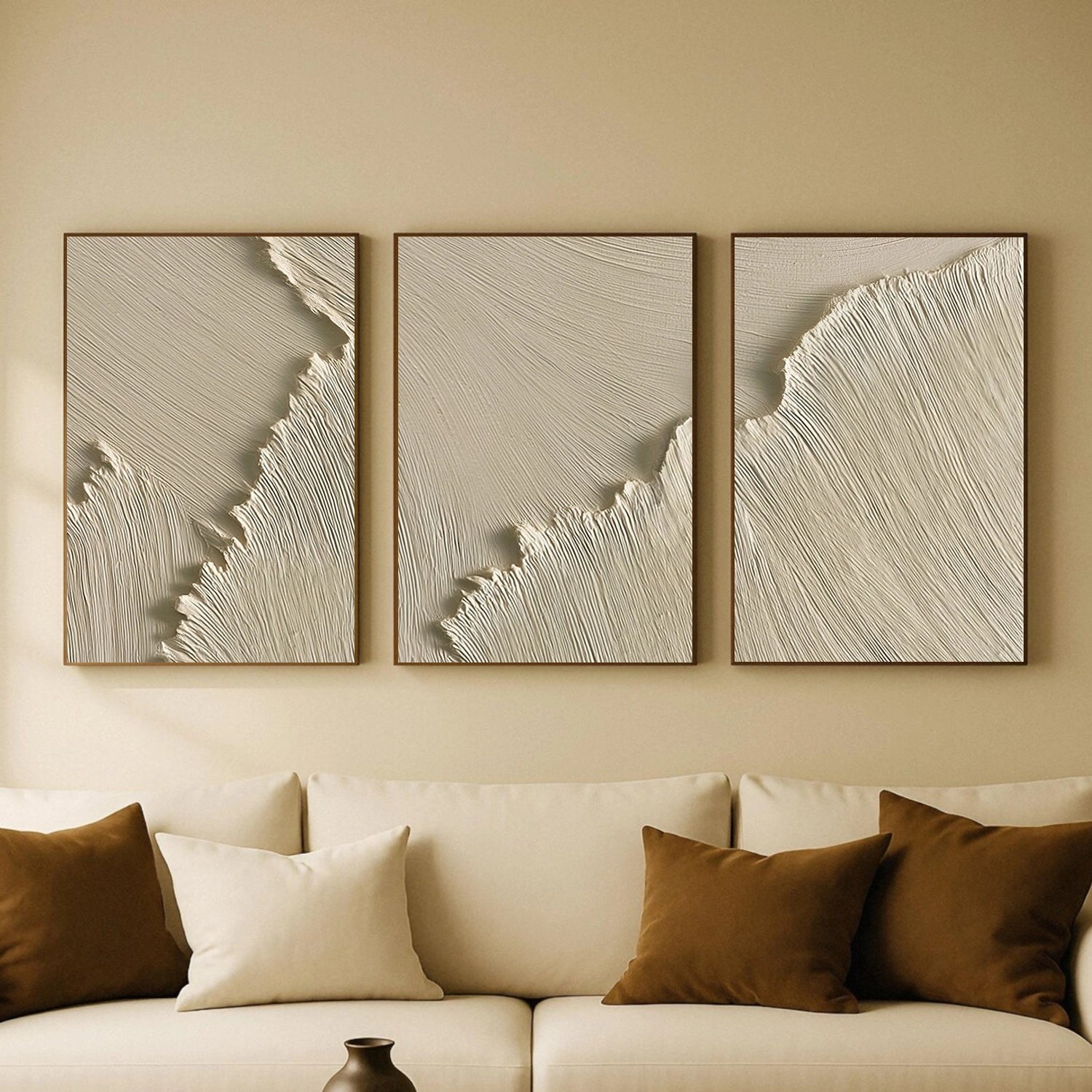 Ocean And Sky Abstract Texture Canvas Art Set of 3 #OS377