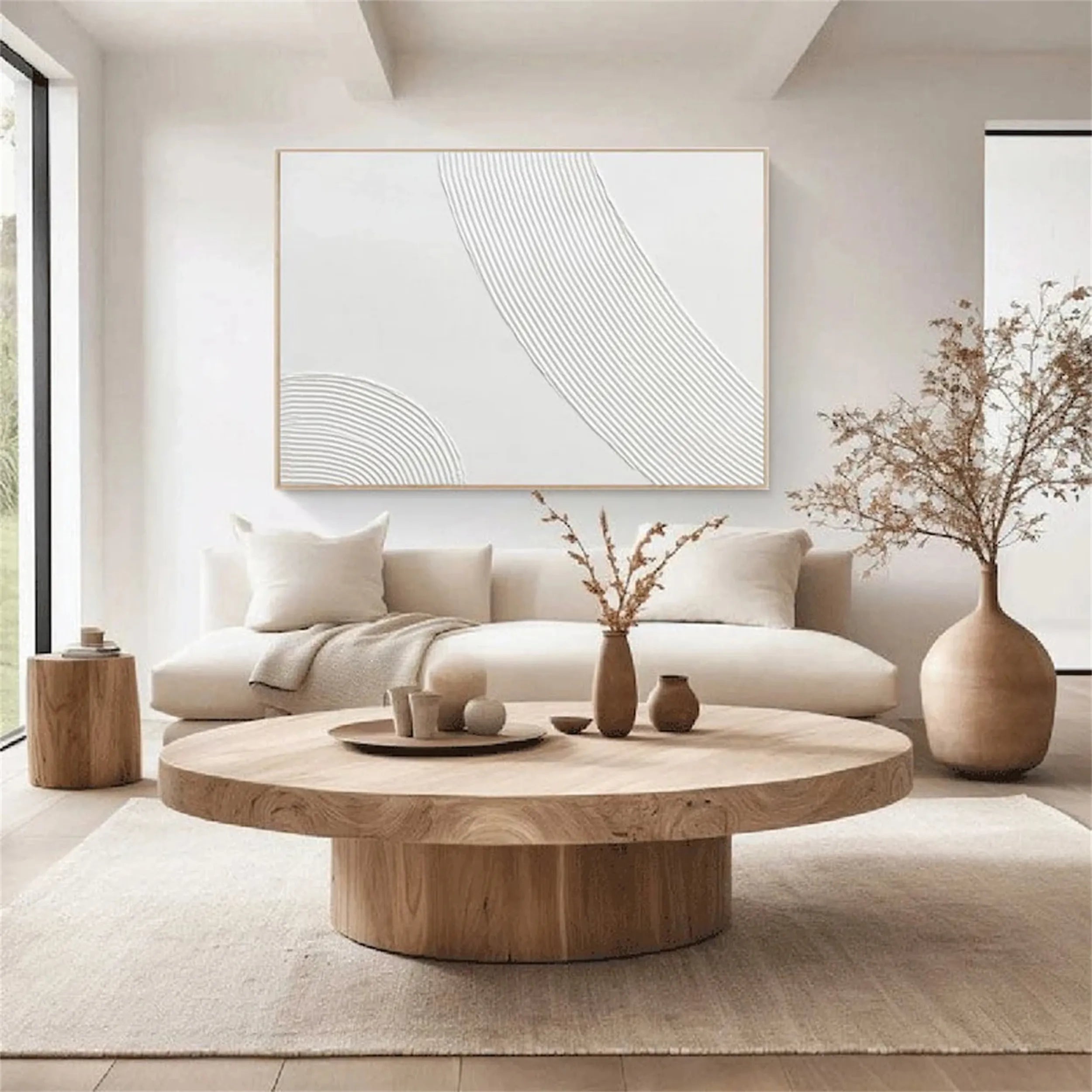 White Minimalist Textured Painting Canvas #MM204