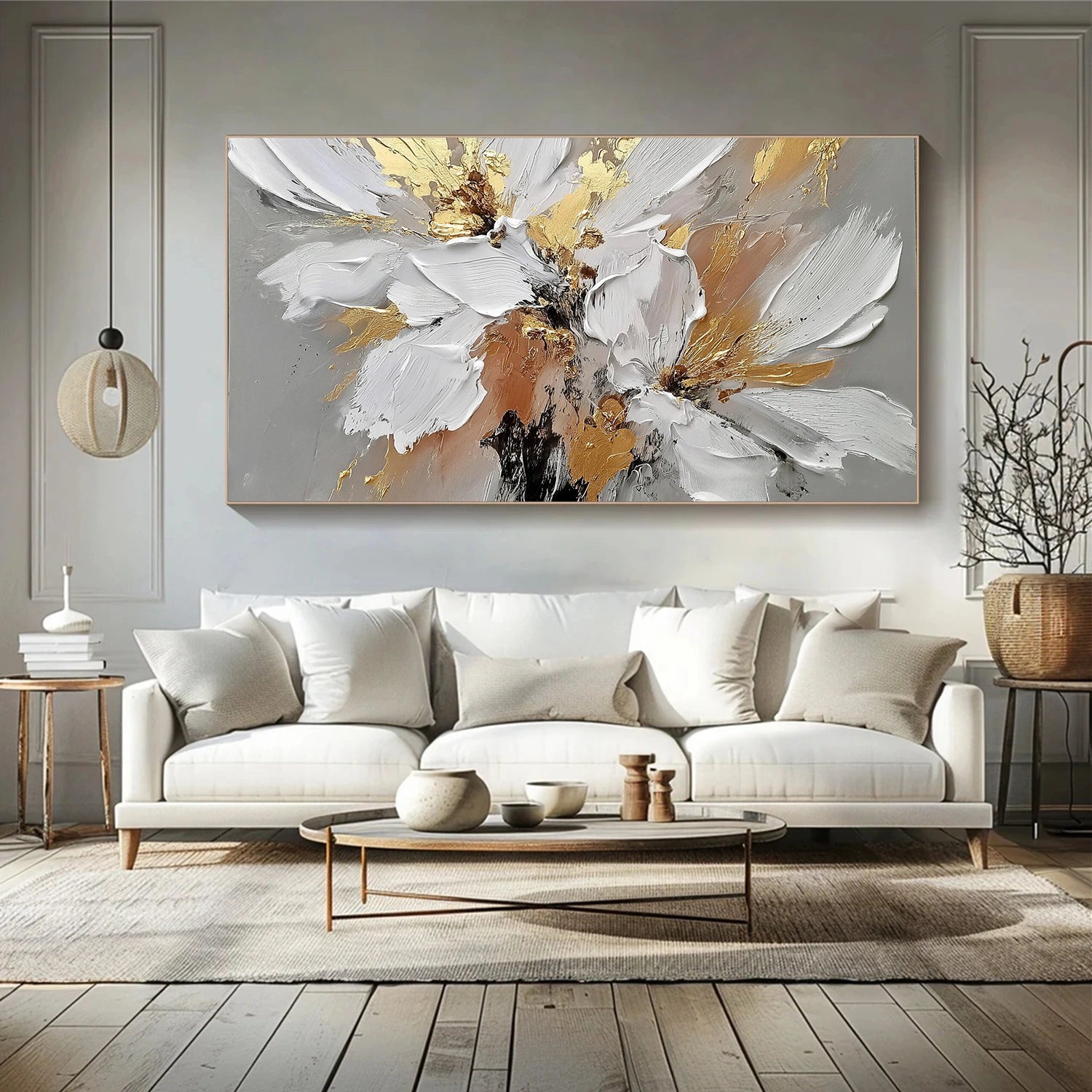Flower & Tree Abstract Texture Canvas Art #FT 332