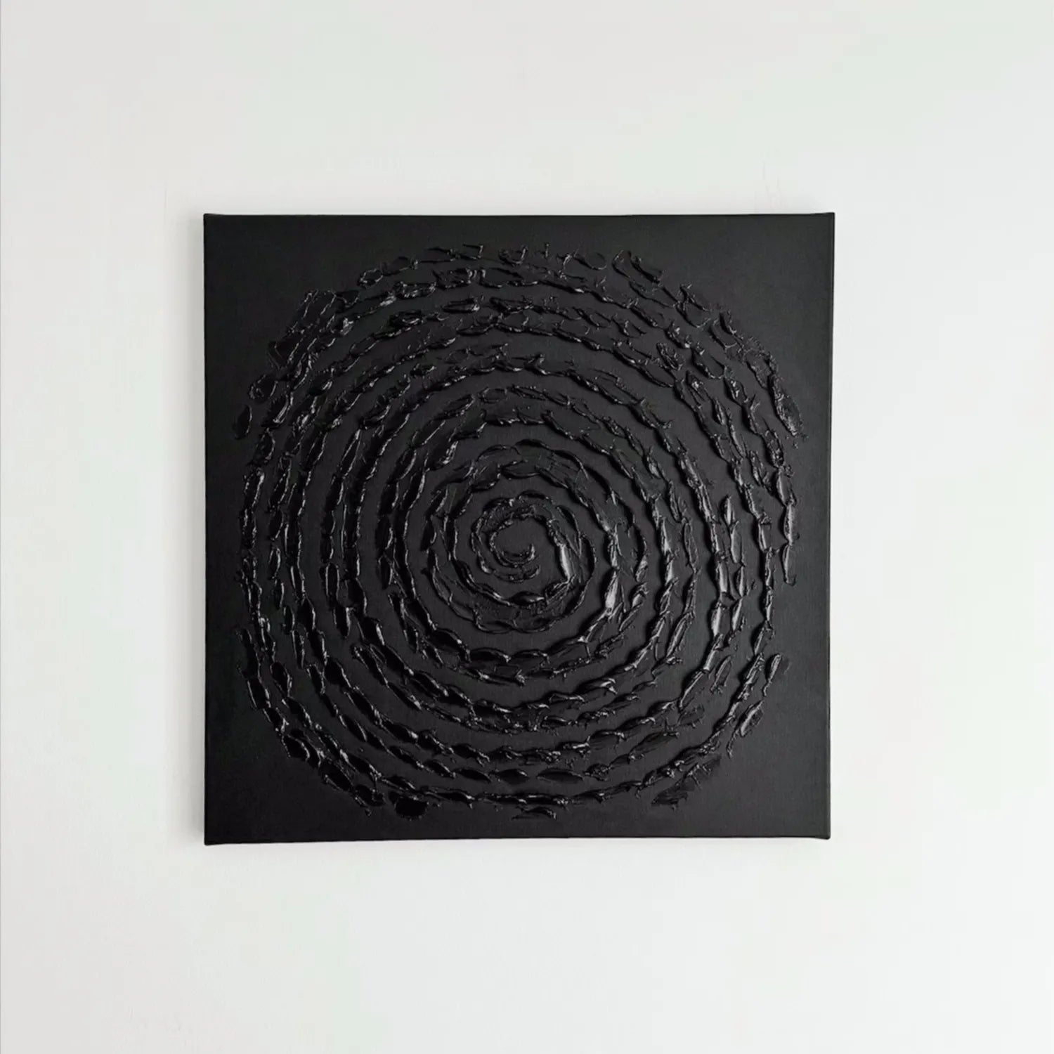 Black Minimalist Textured Painting Canvas #MZ113