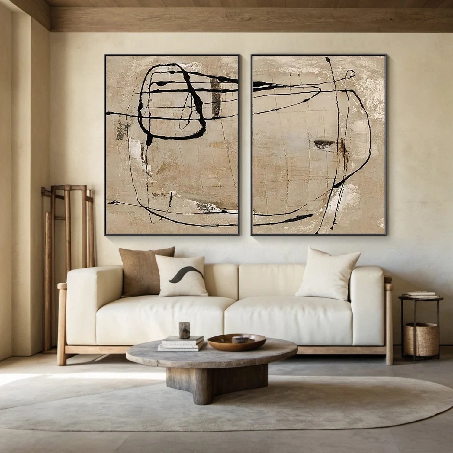 Brown & Black Wabi Sabi Wall Art Set of 2 #WS394