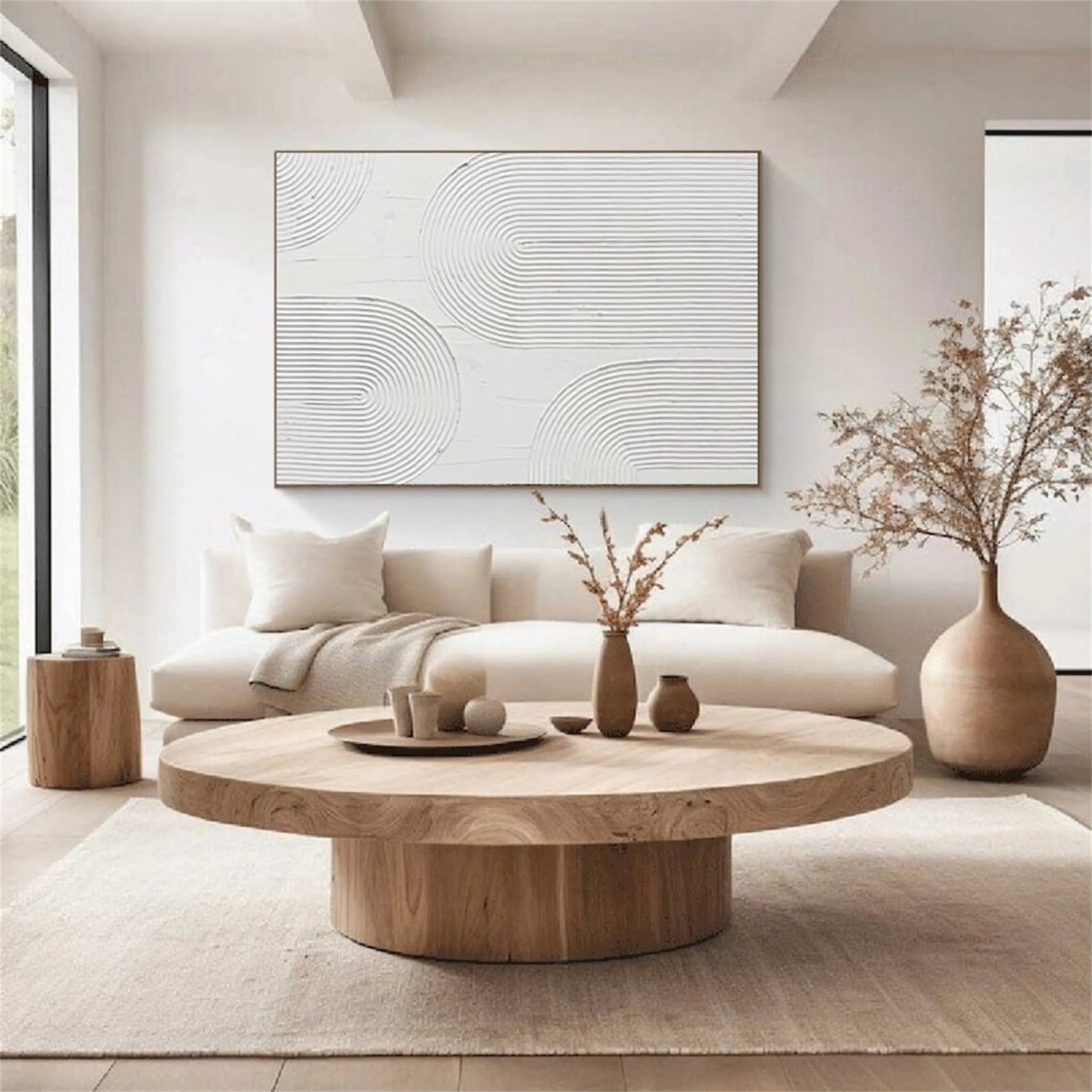 White Minimalist Textured Painting Canvas #MM203