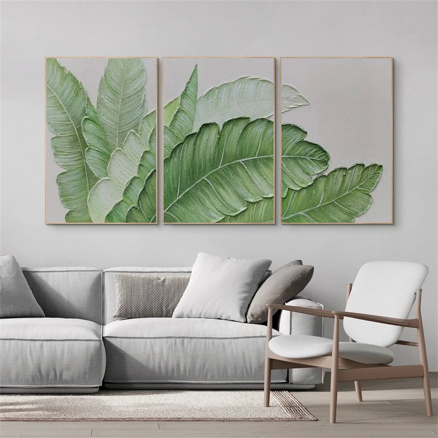 Flower & Tree Abstract Texture Set of 3 Canvas Art #FT 256