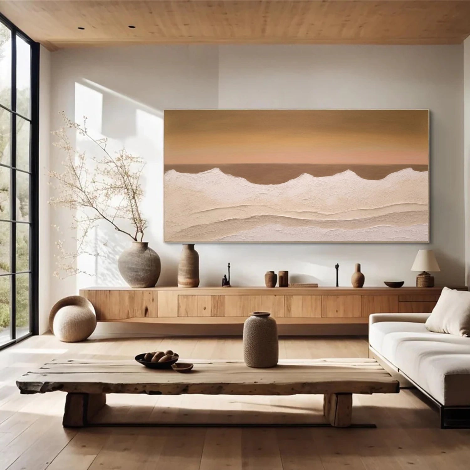 Ocean And Sky Abstract Texture Canvas Art #OS404