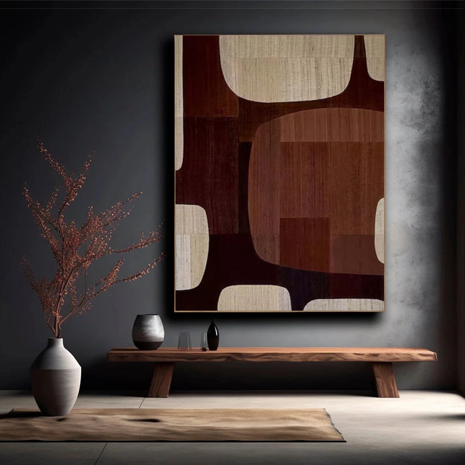 Beige & Brown Abstract #BB140