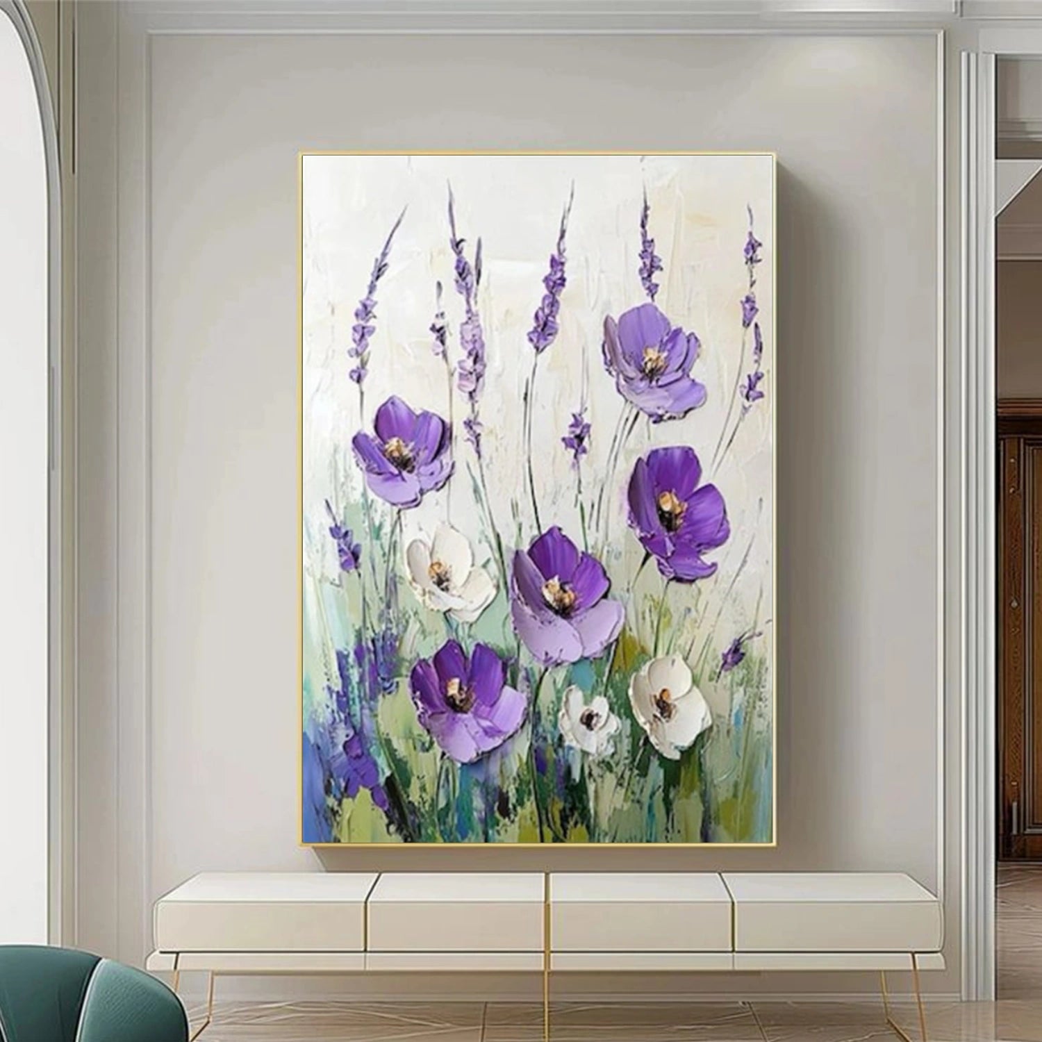 Flower & Tree Abstract Texture Canvas Art #FT 325