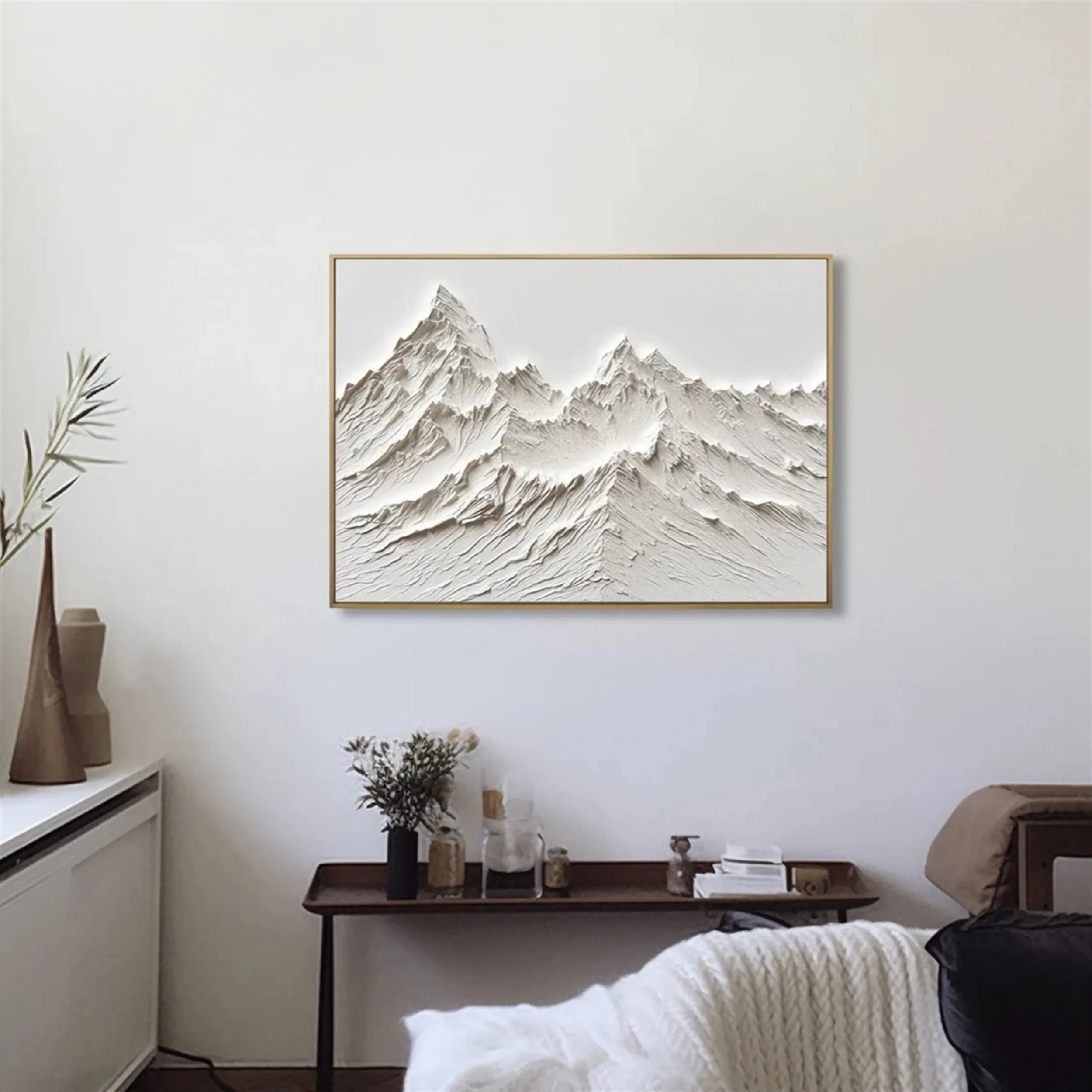 White Minimalist Textured Painting Canvas #MM239
