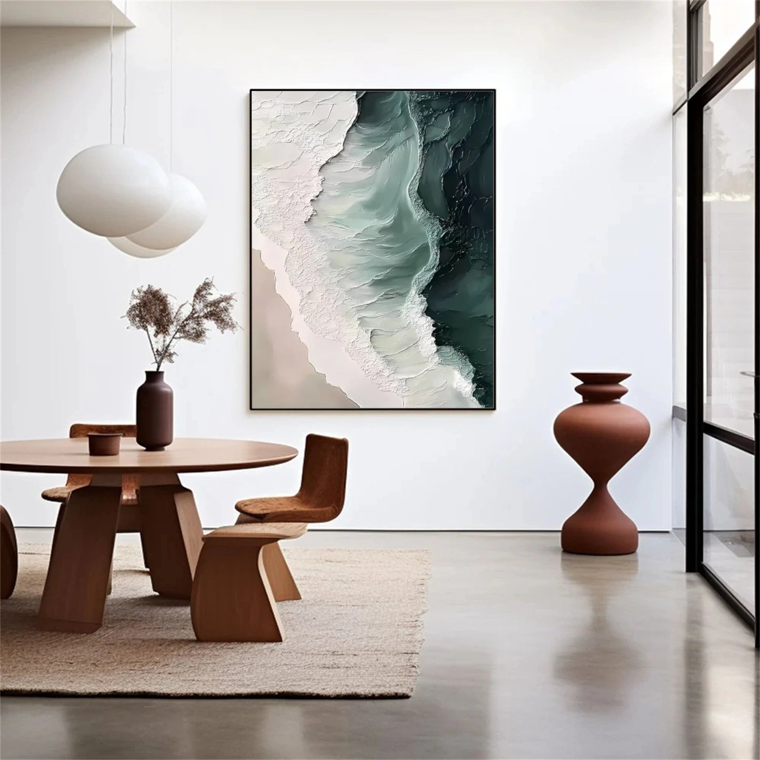 Ocean And Sky Abstract Textured Canvas Art #OS 300