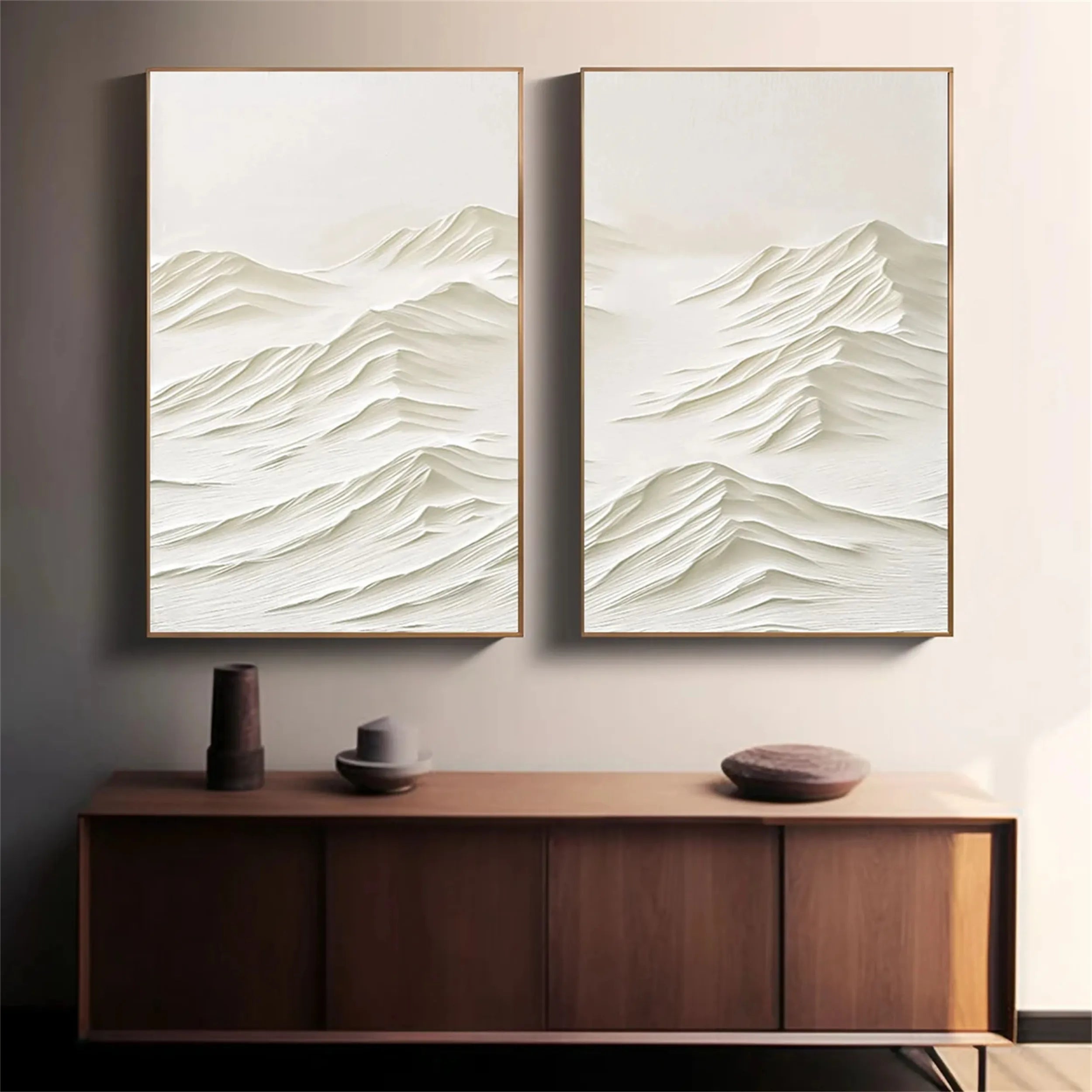 Plaster Art Minimalist Textured Painting Set of 2 #MM254