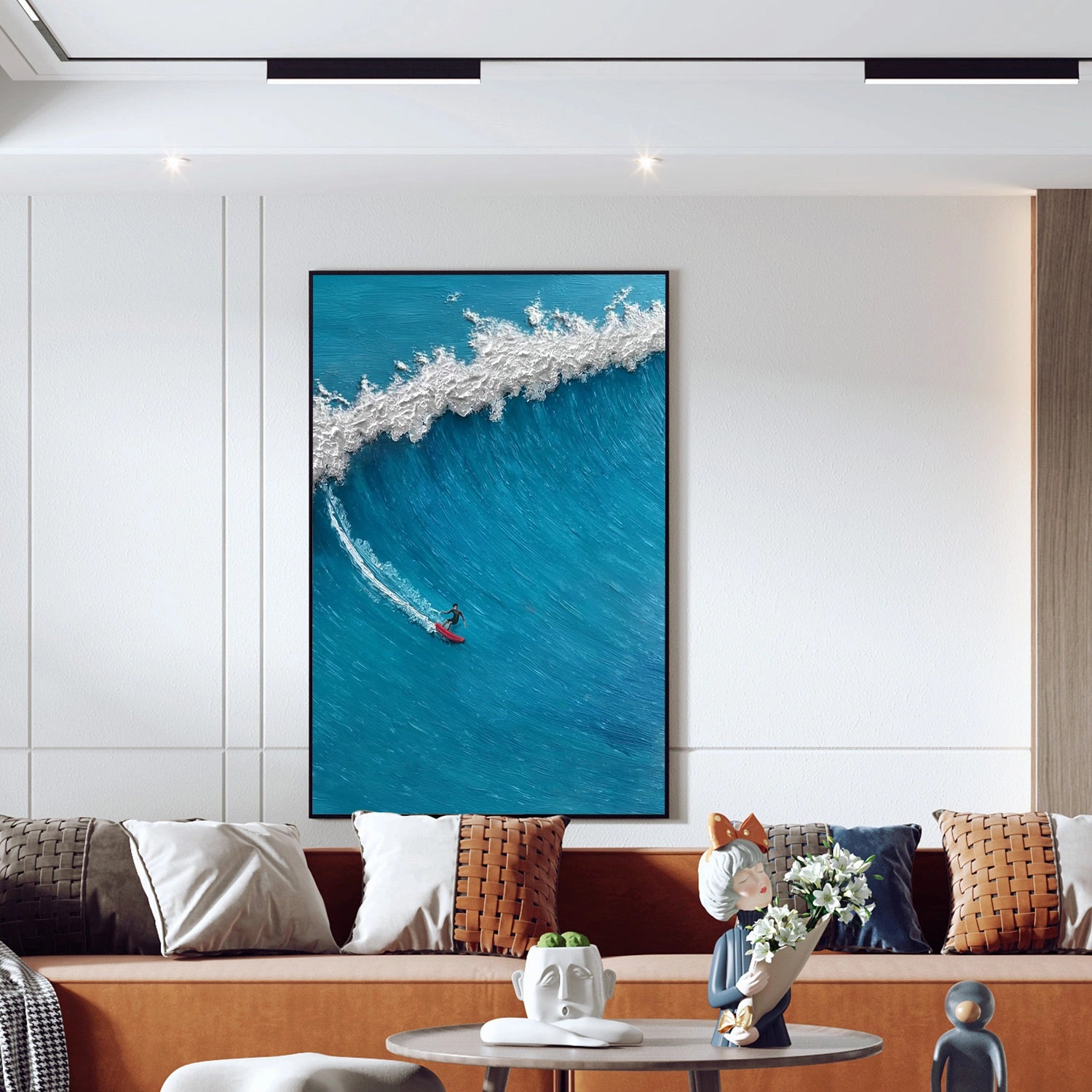 Surfing Sport Texture Canvas Painting #SA022