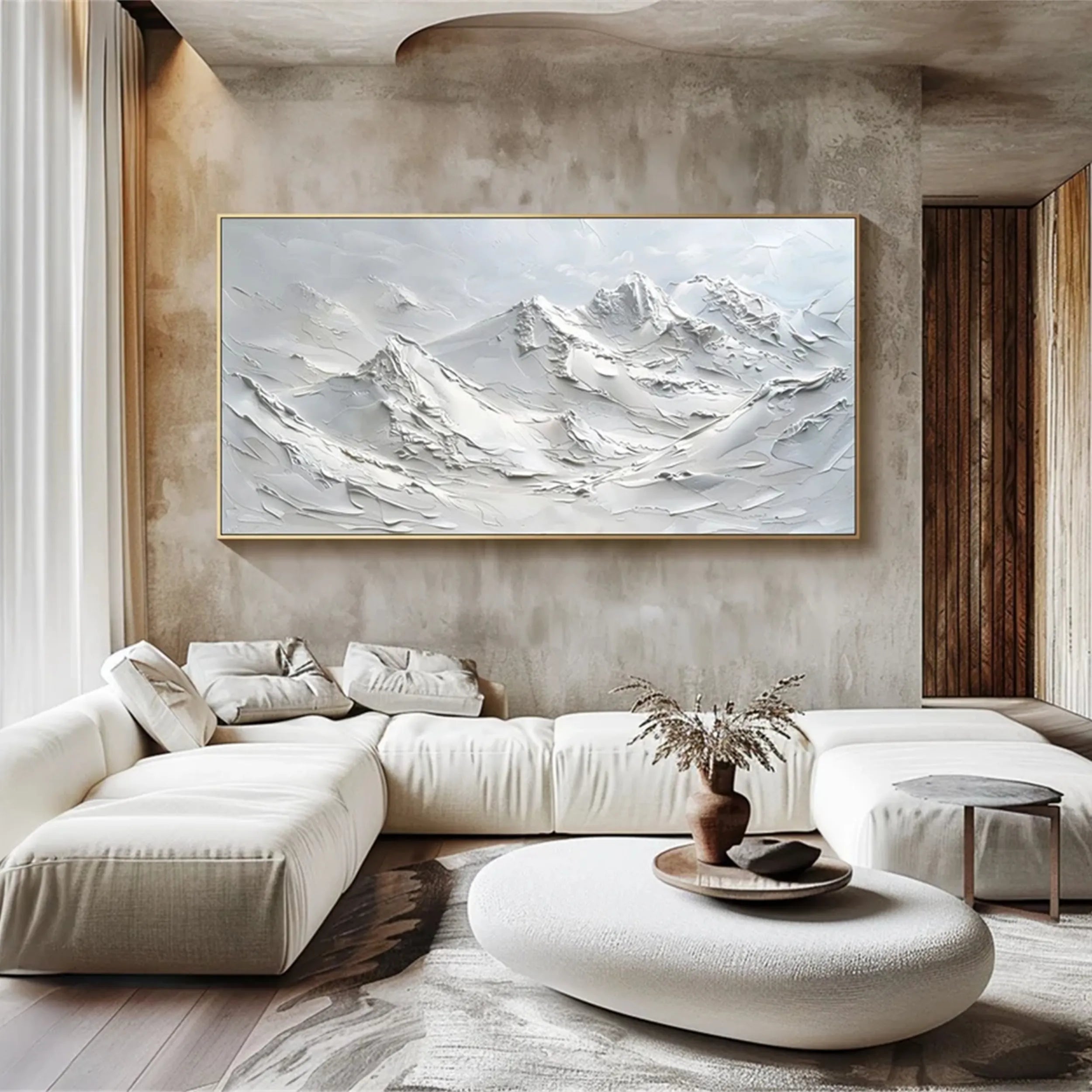 White Minimalist Textured Painting Canvas #MM240