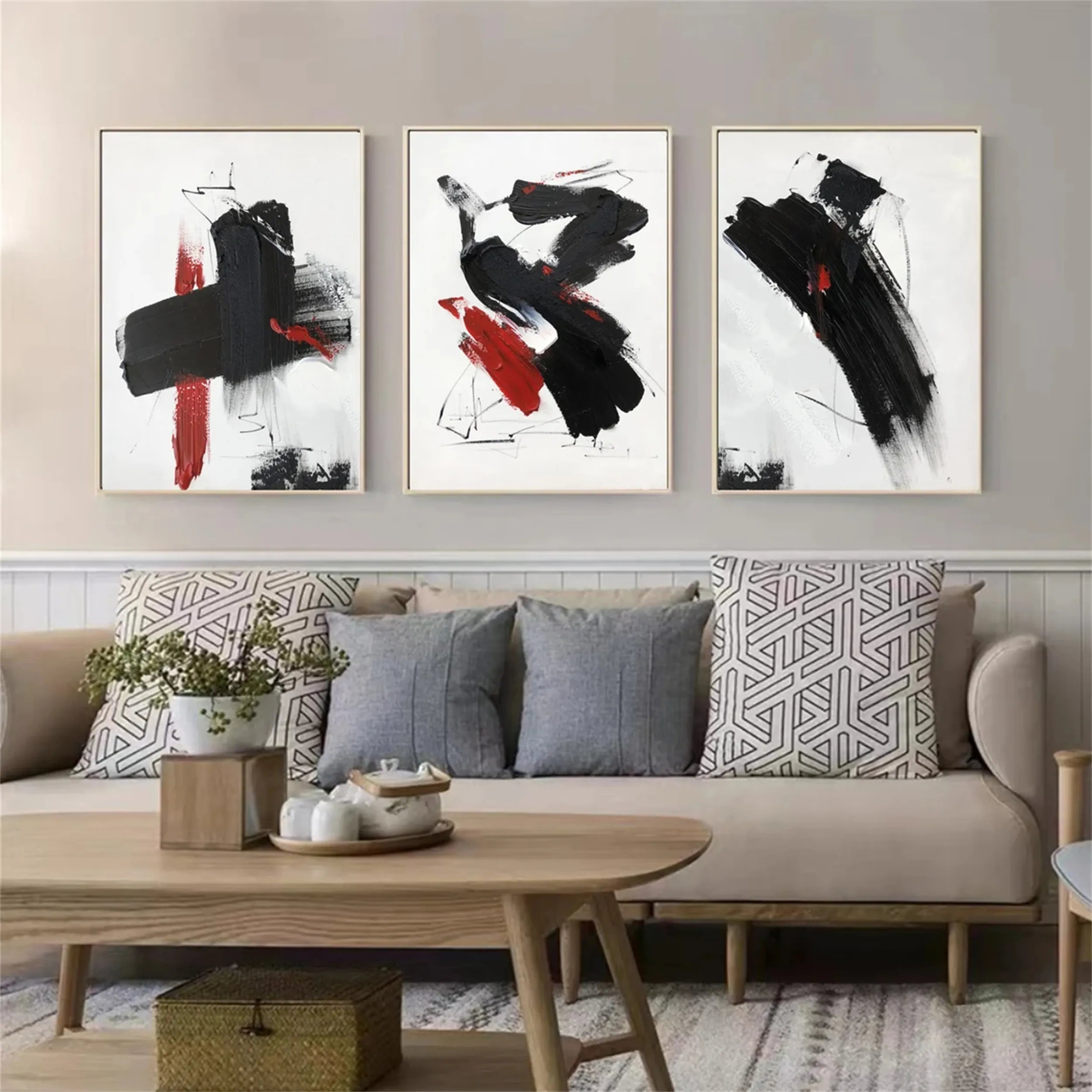 Minimalistic Balance Canvas Painting Set of 3 #MM287