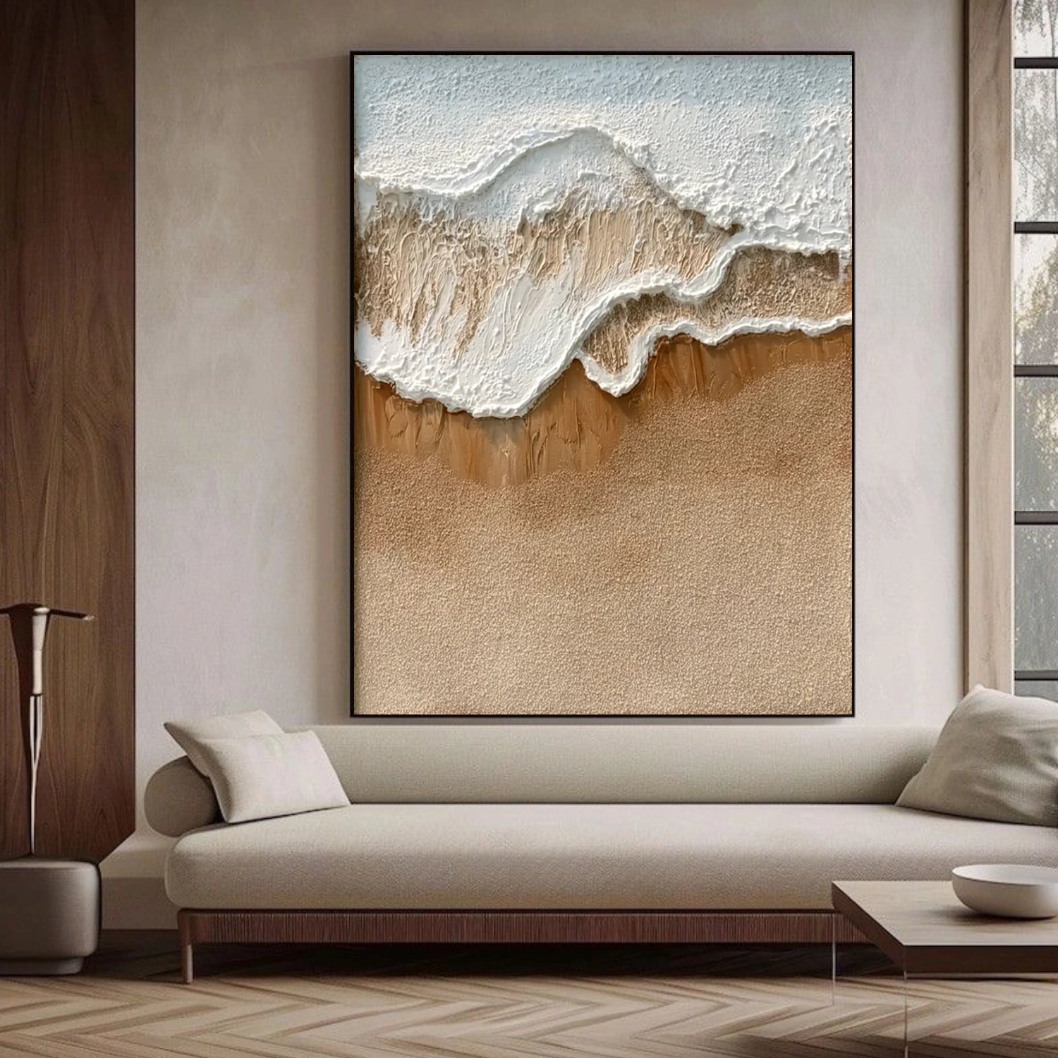 Ocean And Sky Abstract Textured Canvas Art #OS351