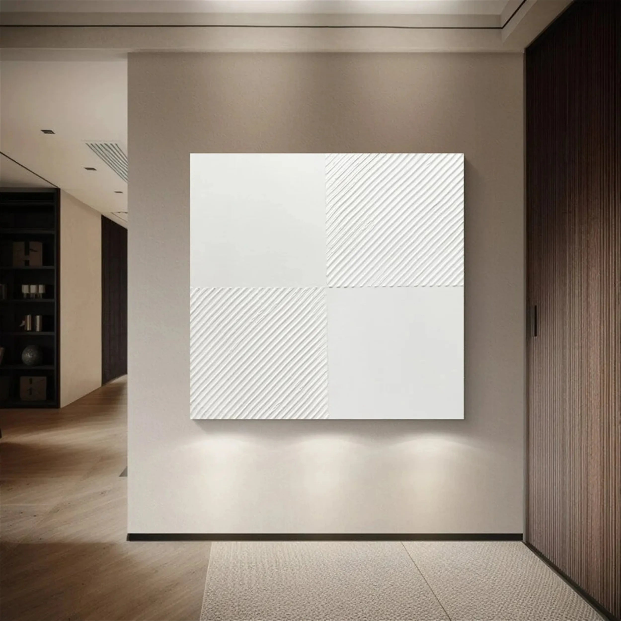 White Minimalist Textured Painting Canvas #MM202