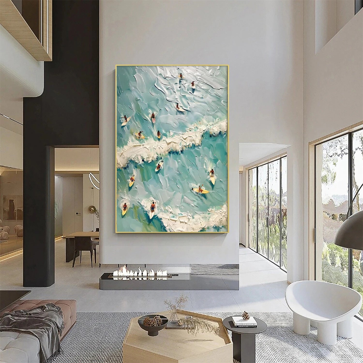 Swimming Sport Art Texture Painting Canvas # SA082