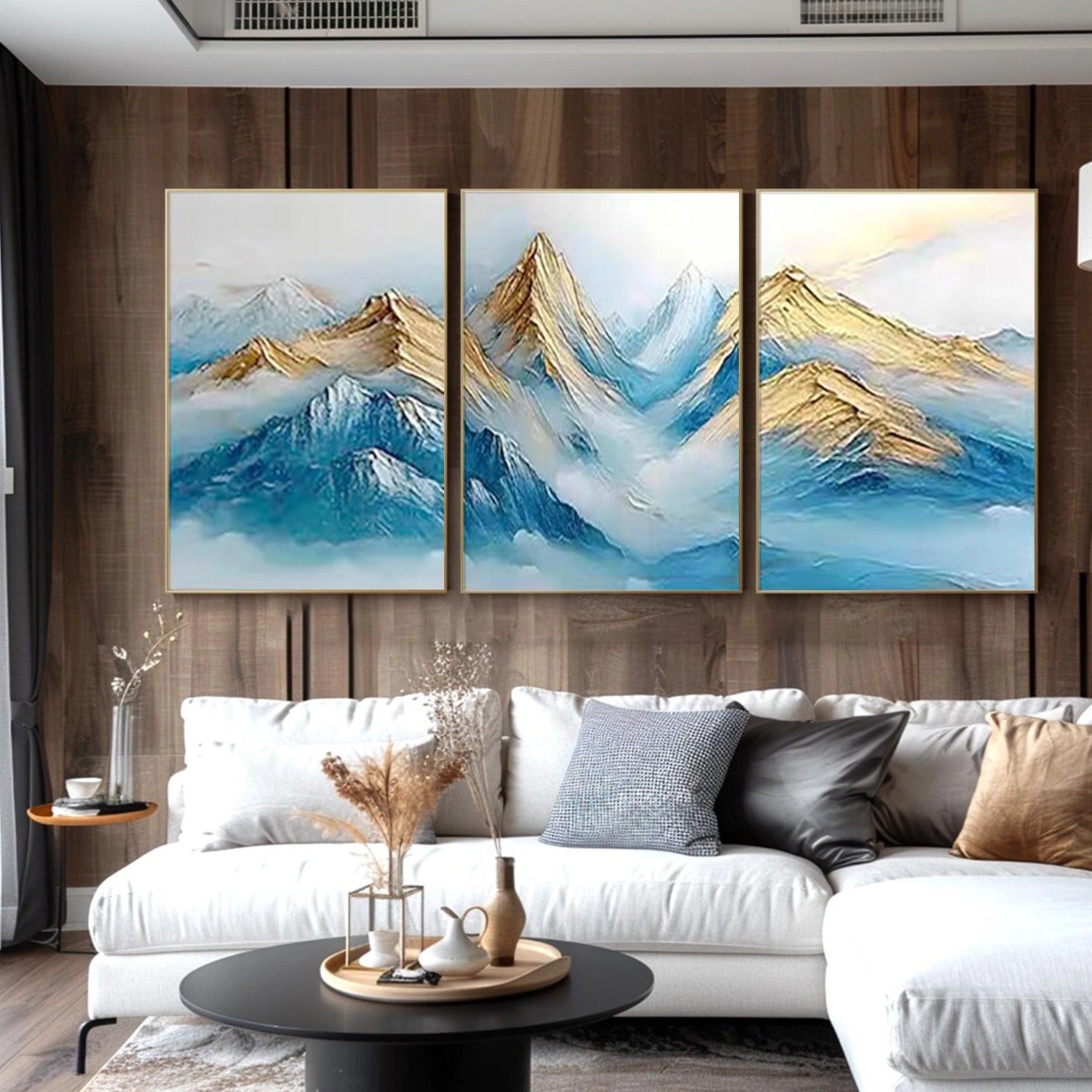 Minimalist Mountain Textured Canvas Art Set of 3 #MM347