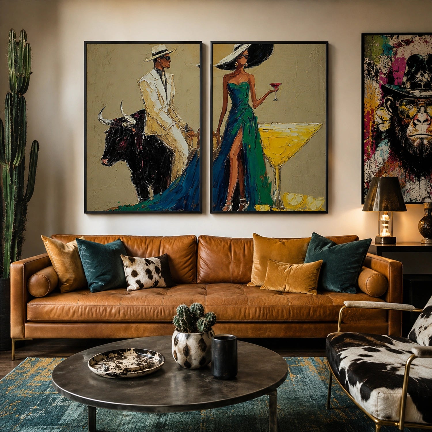 Western Figurative Art Set of 2 #VE143