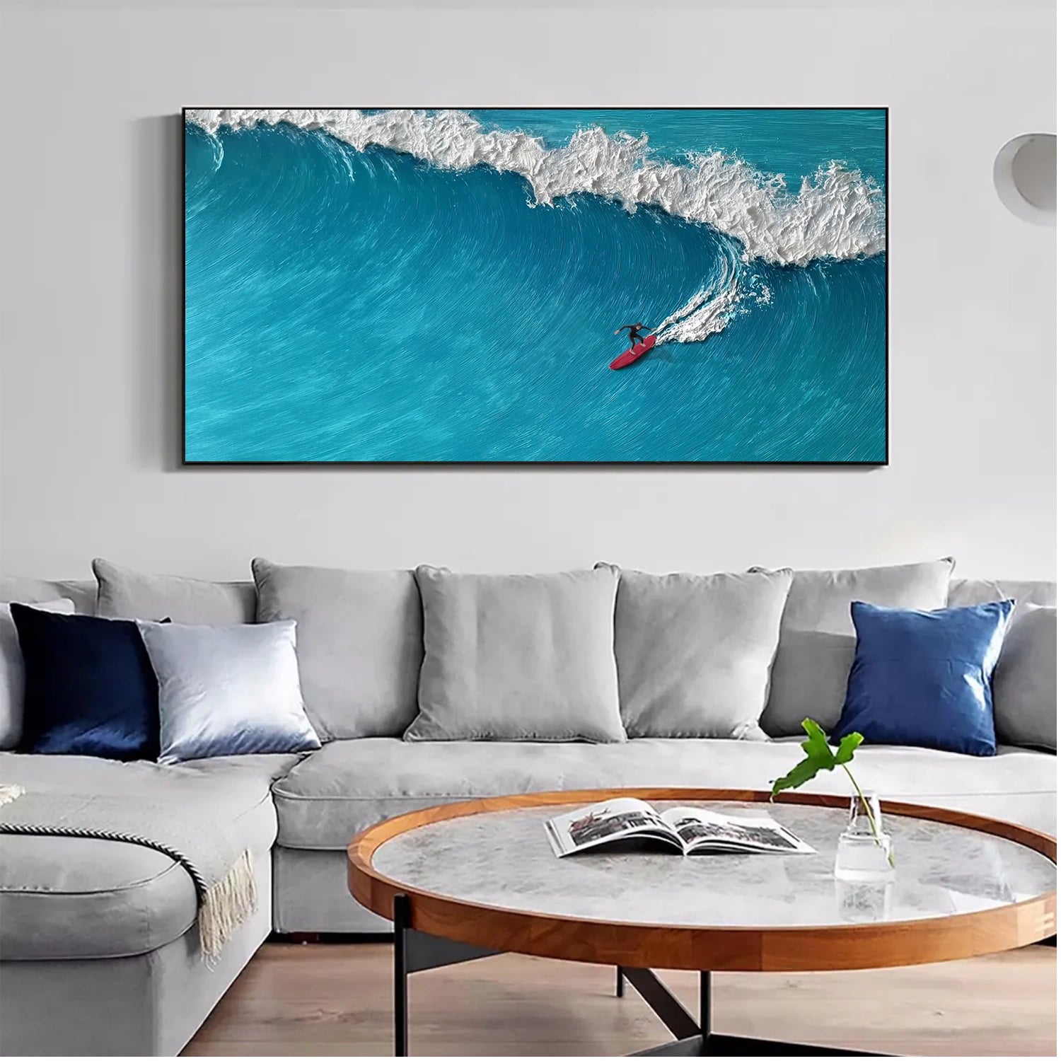 Surfing Sport Texture Canvas Painting #SA018