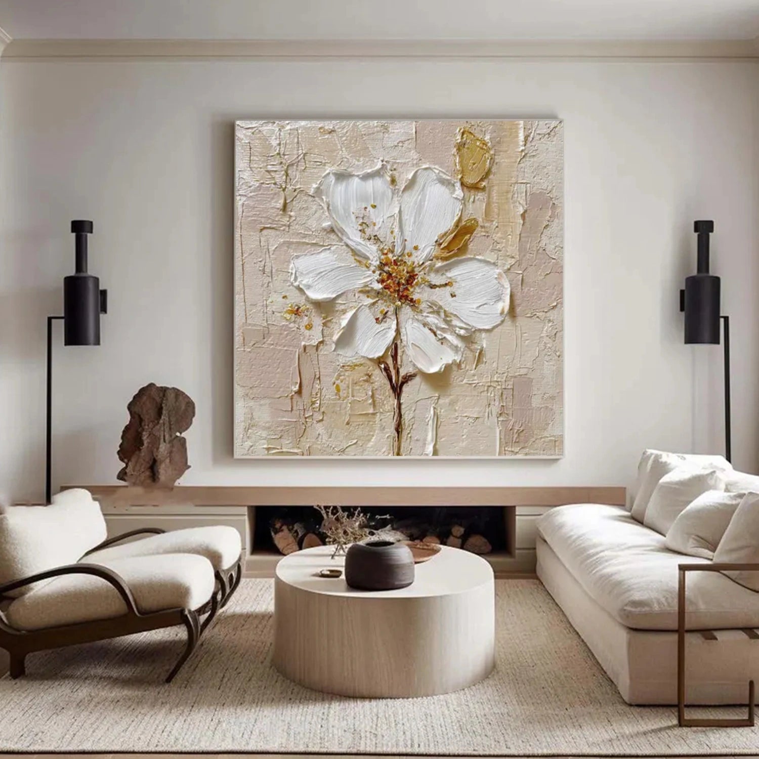 Flower & Tree Abstract Texture Canvas Art #FT 273